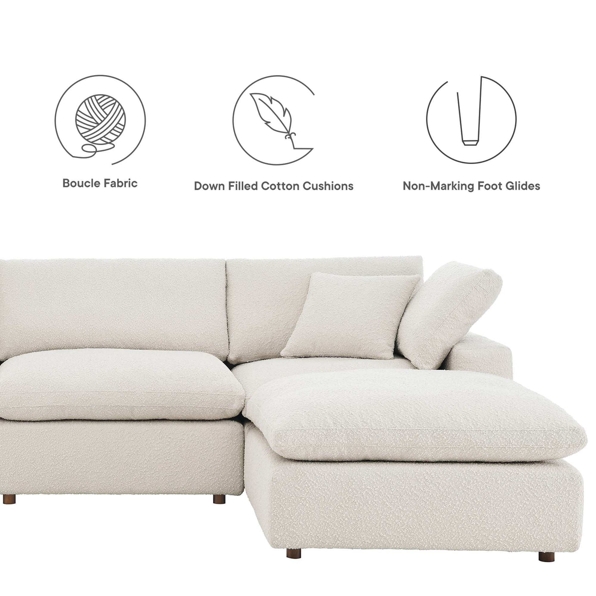 Commix 7-Piece Down Filled Overstuffed Boucle Sectional Sofa by Modway - Best Buy Furniture