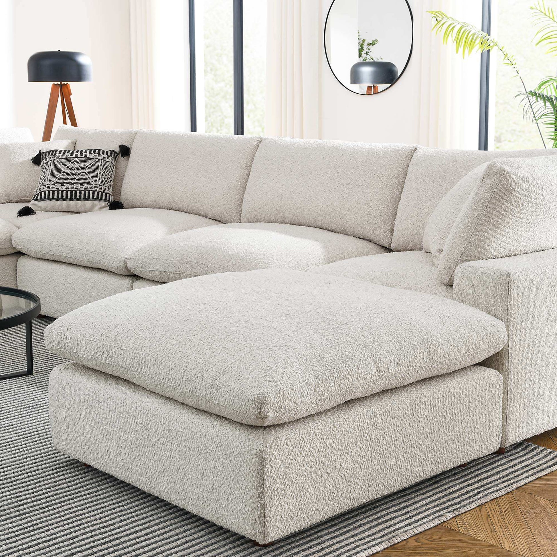 Commix 7-Piece Down Filled Overstuffed Boucle Sectional Sofa by Modway - Best Buy Furniture