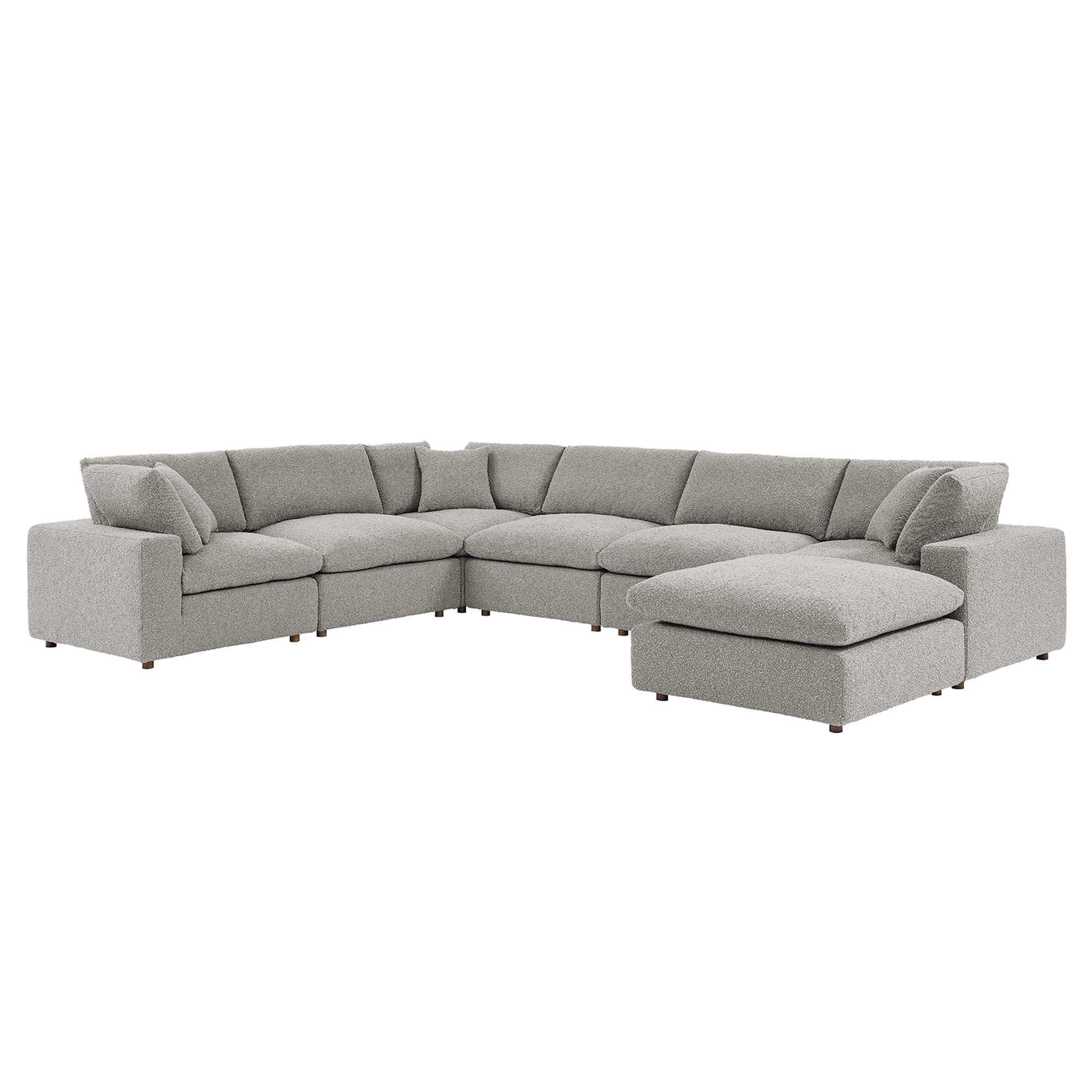 Commix 7-Piece Down Filled Overstuffed Boucle Sectional Sofa by Modway - Best Buy Furniture