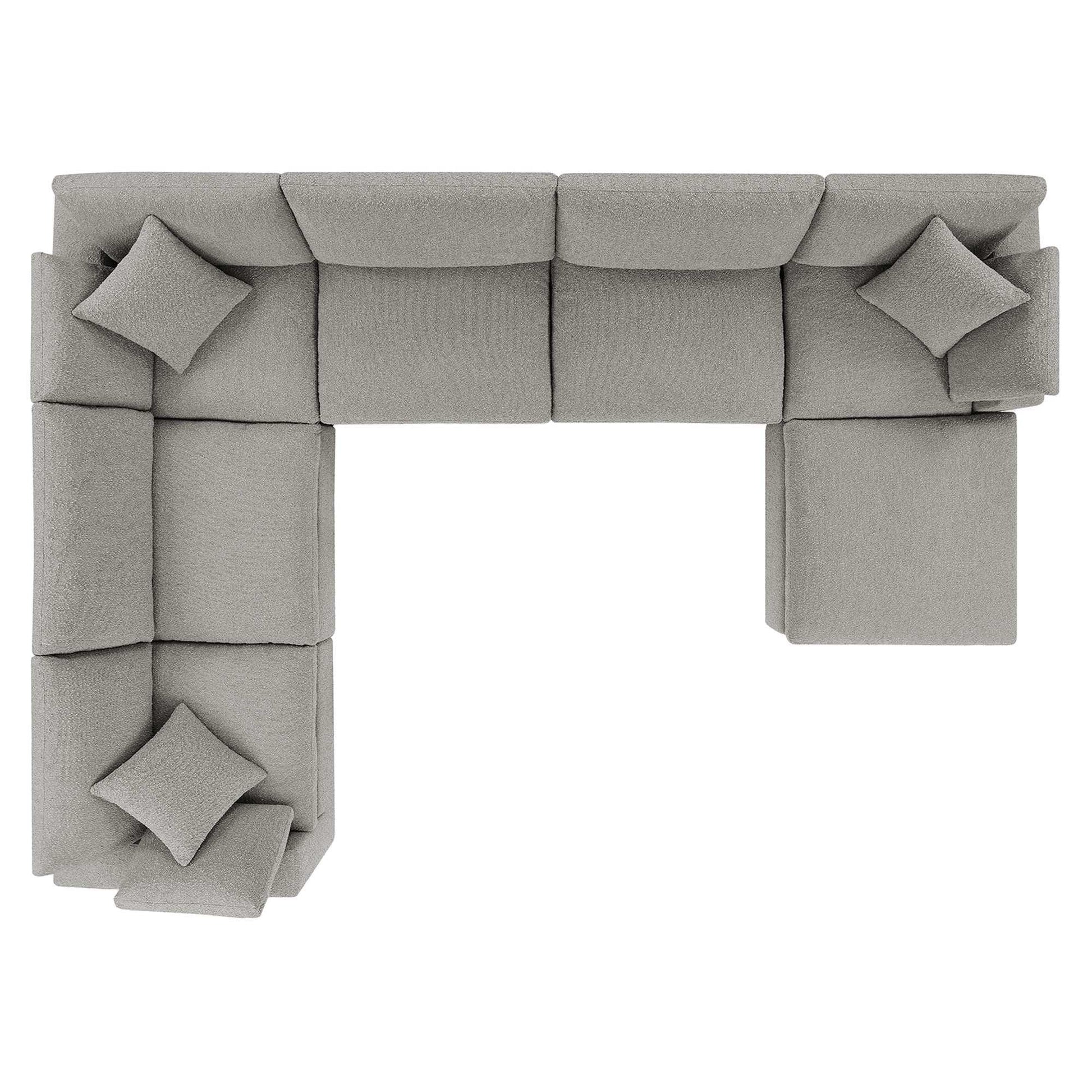 Commix 7-Piece Down Filled Overstuffed Boucle Sectional Sofa by Modway - Best Buy Furniture