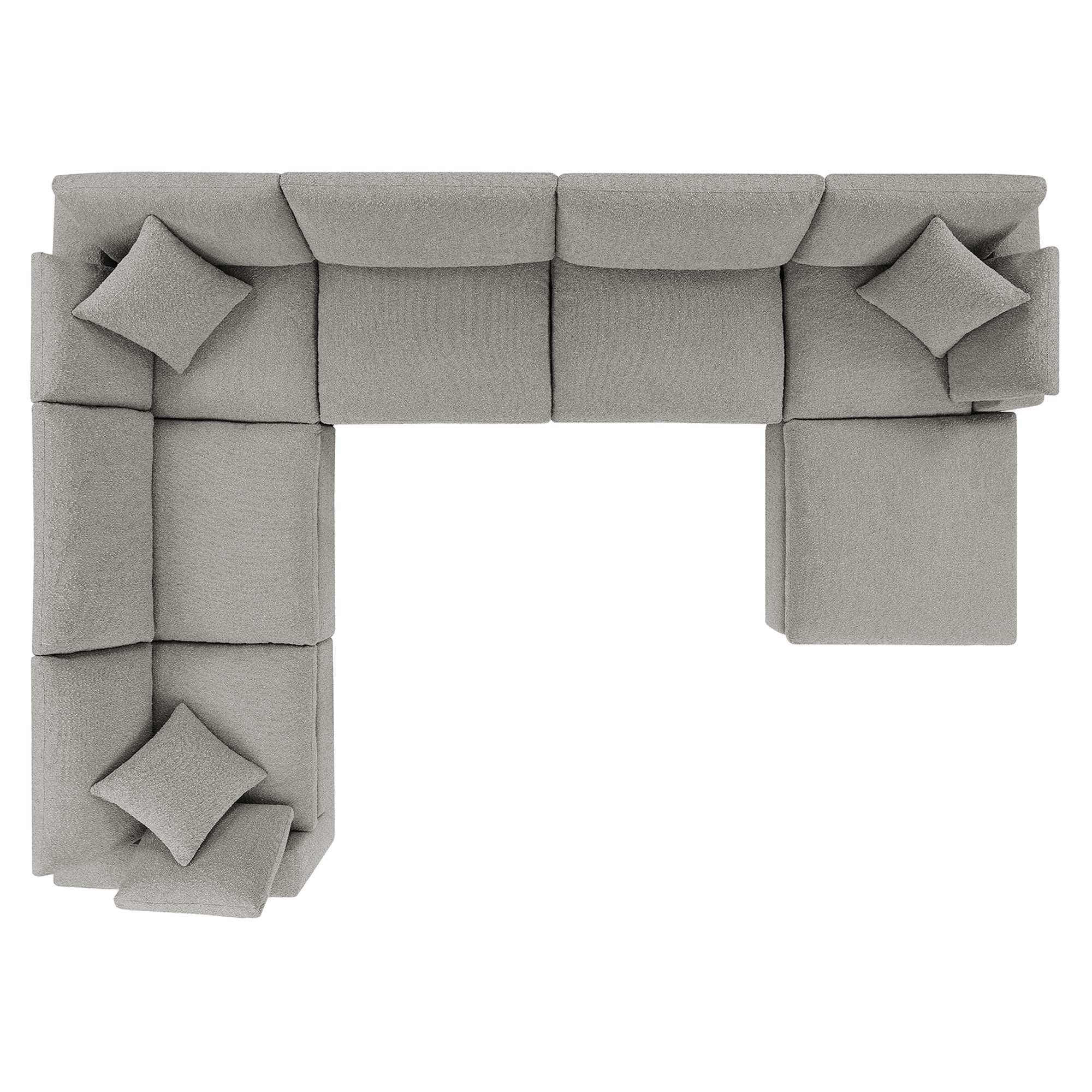 Commix 7-Piece Down Filled Overstuffed Boucle Sectional Sofa by Modway - Best Buy Furniture