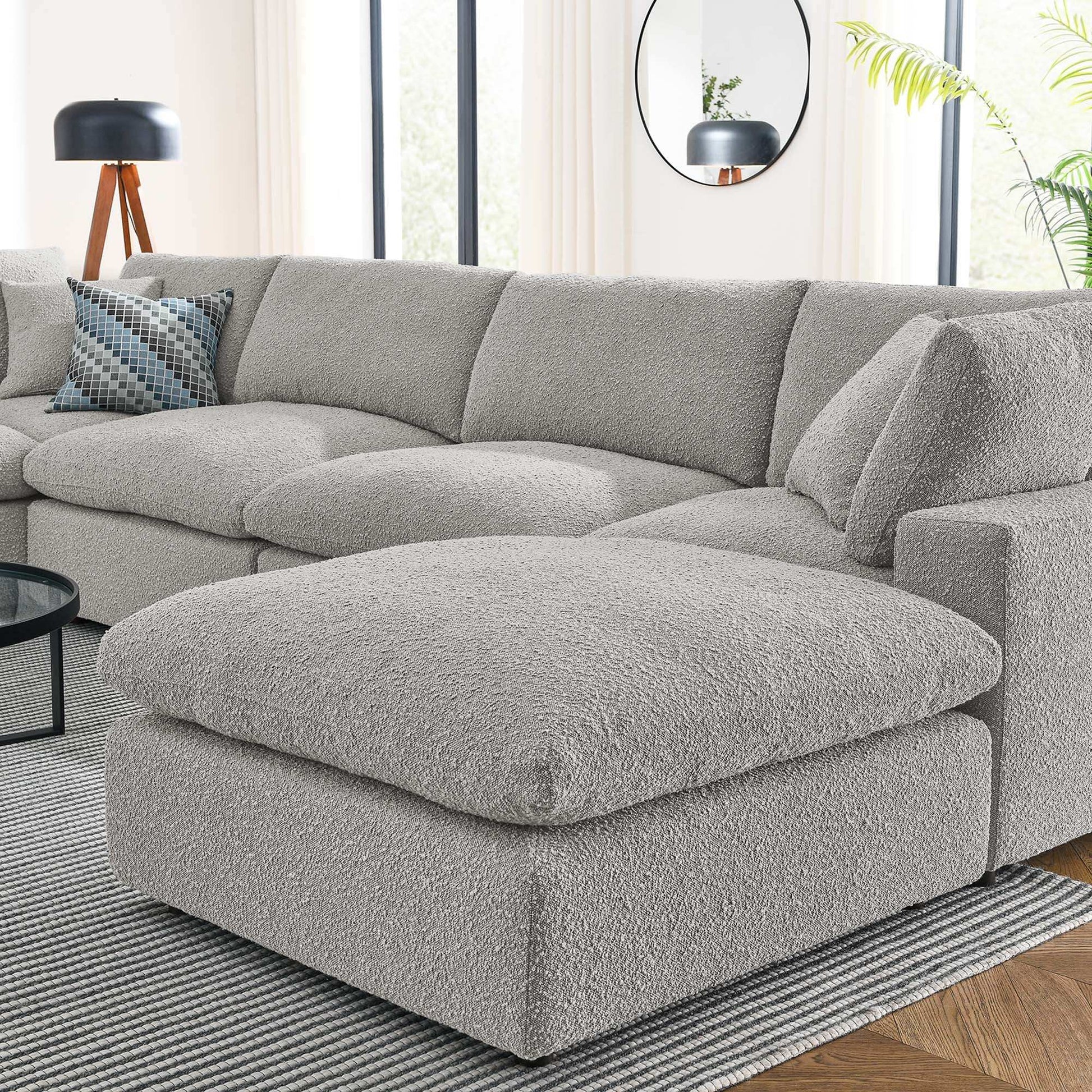 Commix 7-Piece Down Filled Overstuffed Boucle Sectional Sofa by Modway - Best Buy Furniture