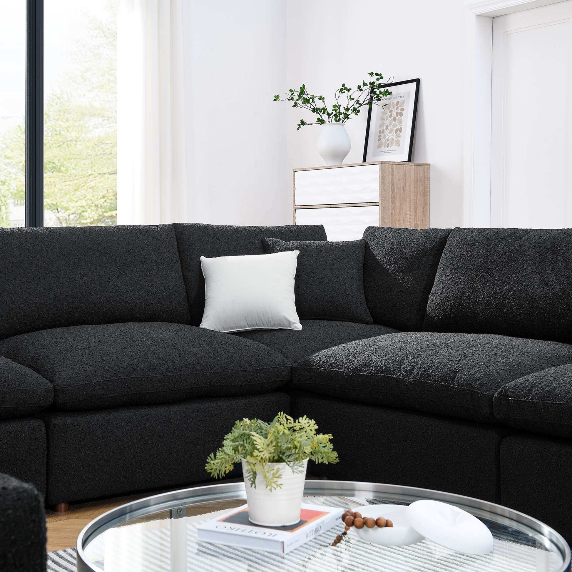 Commix 8-Piece Down Filled Overstuffed Boucle Fabric Sectional Sofa by Modway - Best Buy Furniture