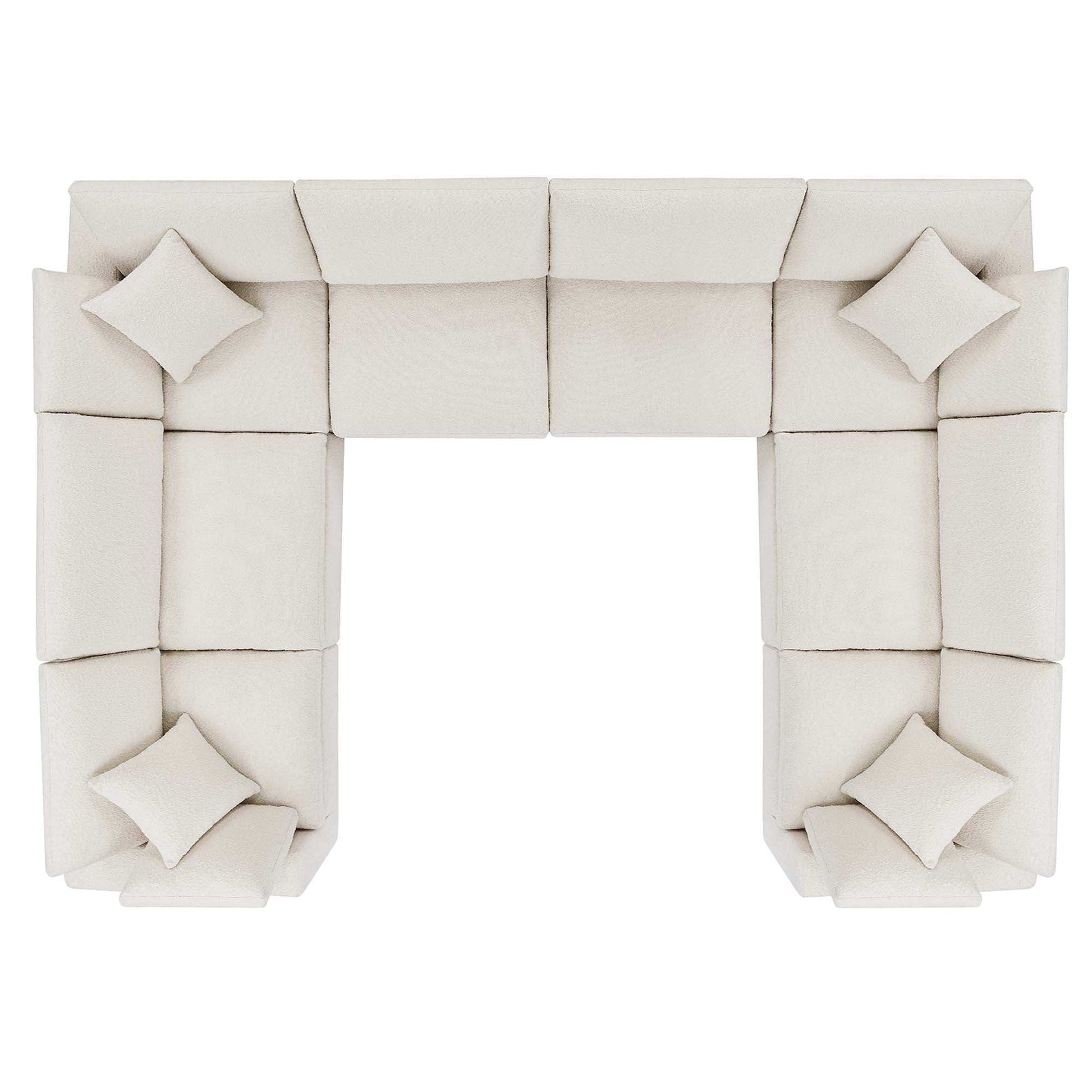 Commix 8-Piece Down Filled Overstuffed Boucle Fabric Sectional Sofa by Modway - Best Buy Furniture