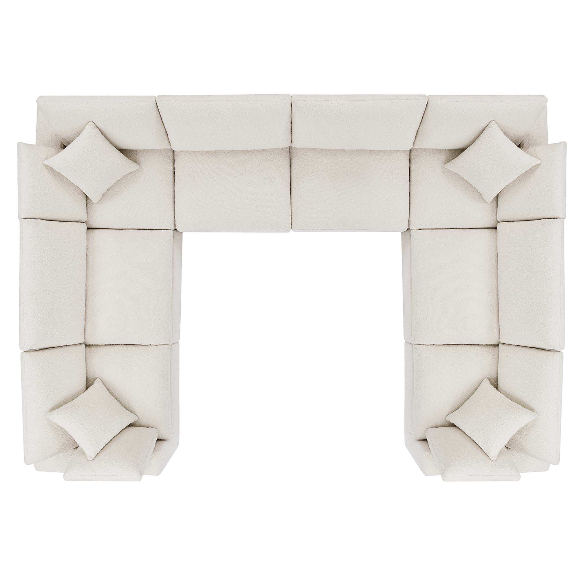 Commix 8-Piece Down Filled Overstuffed Boucle Fabric Sectional Sofa by Modway - Best Buy Furniture