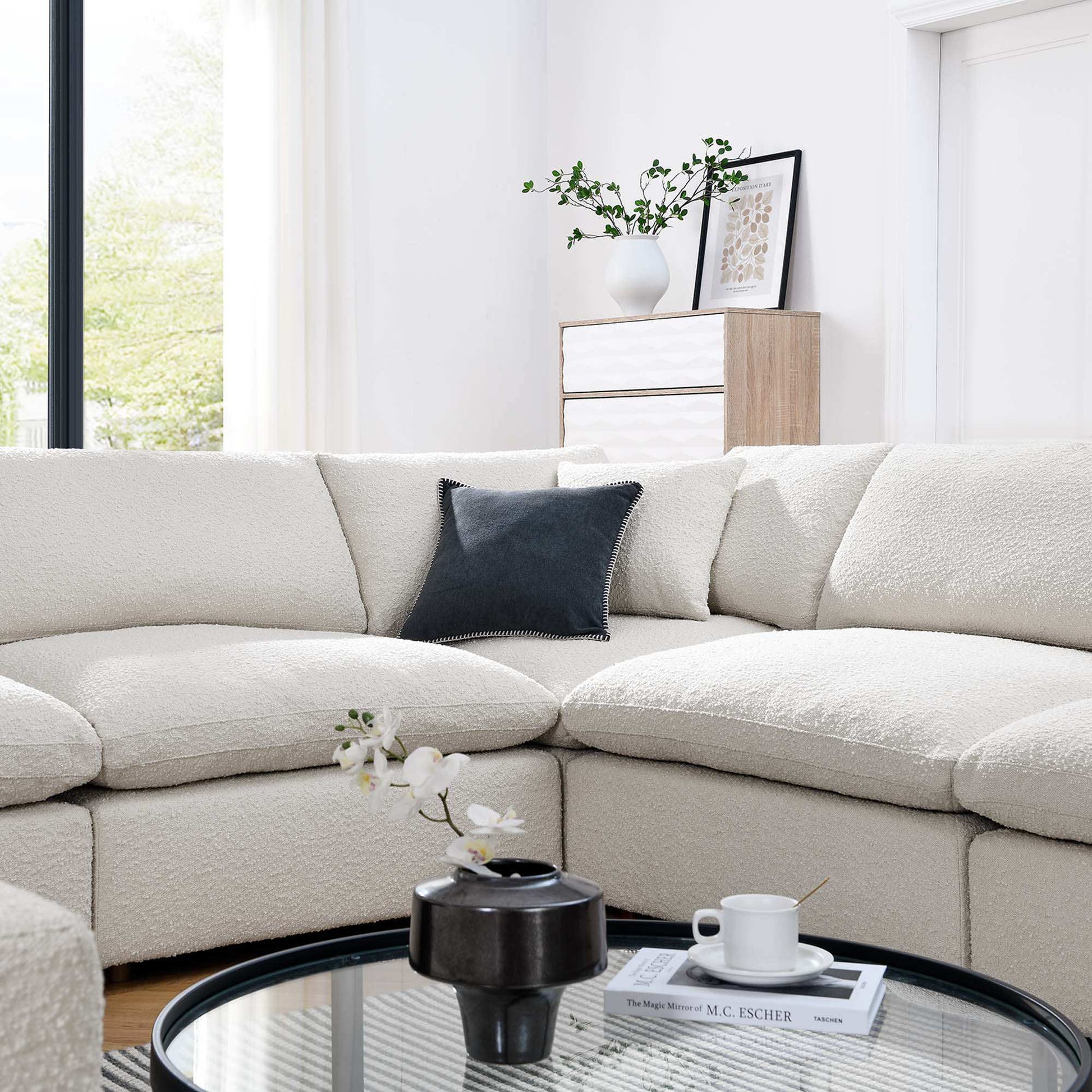Commix 8-Piece Down Filled Overstuffed Boucle Fabric Sectional Sofa by Modway - Best Buy Furniture