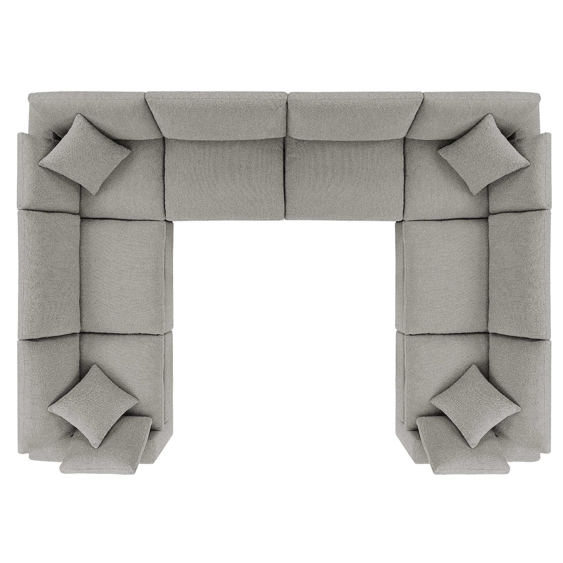 Commix 8-Piece Down Filled Overstuffed Boucle Fabric Sectional Sofa by Modway - Best Buy Furniture