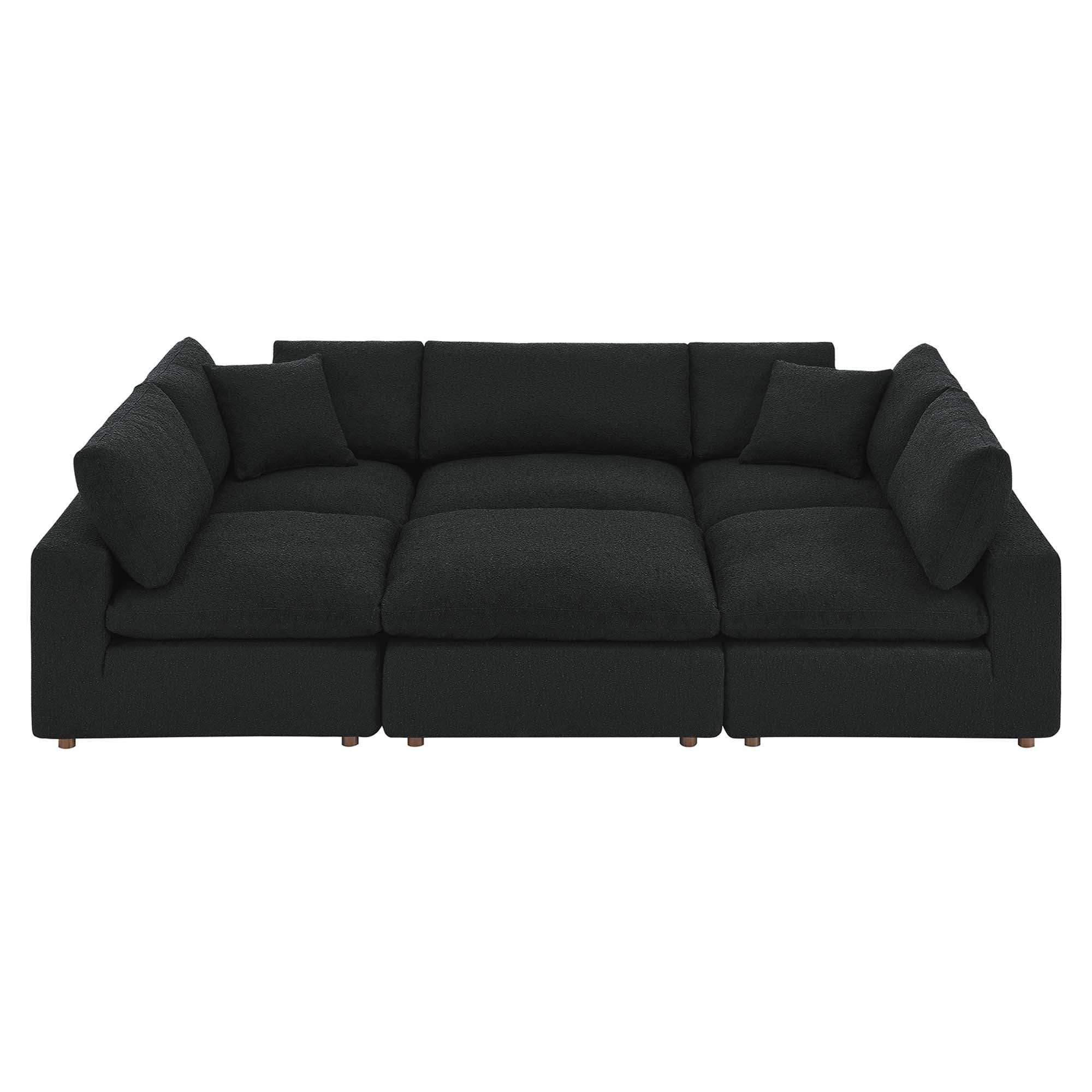 Commix 6-Piece Down Filled Overstuffed Boucle Fabric Sectional Sofa by Modway - Best Buy Furniture