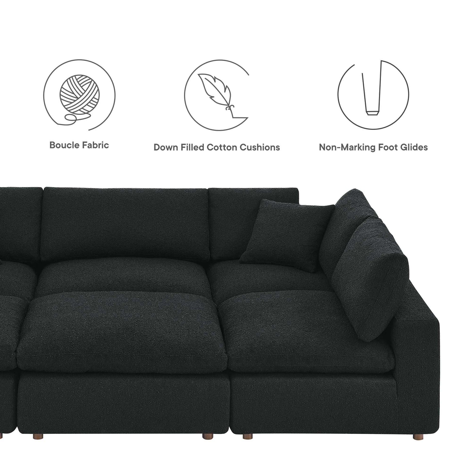 Commix 6-Piece Down Filled Overstuffed Boucle Fabric Sectional Sofa by Modway - Best Buy Furniture