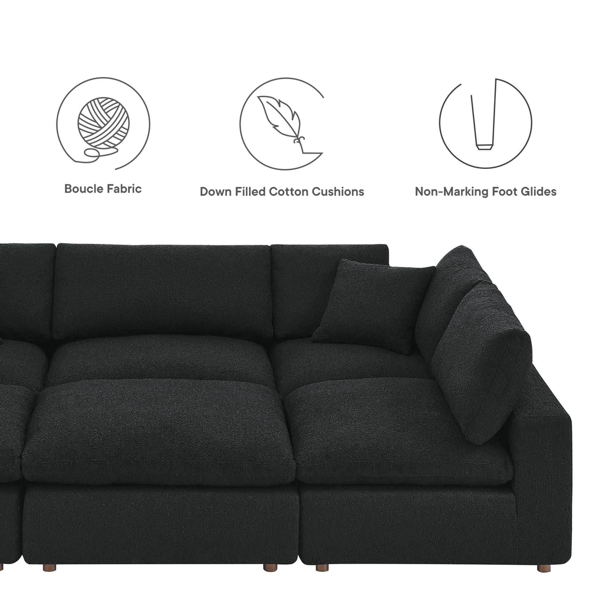Commix 6-Piece Down Filled Overstuffed Boucle Fabric Sectional Sofa by Modway - Best Buy Furniture