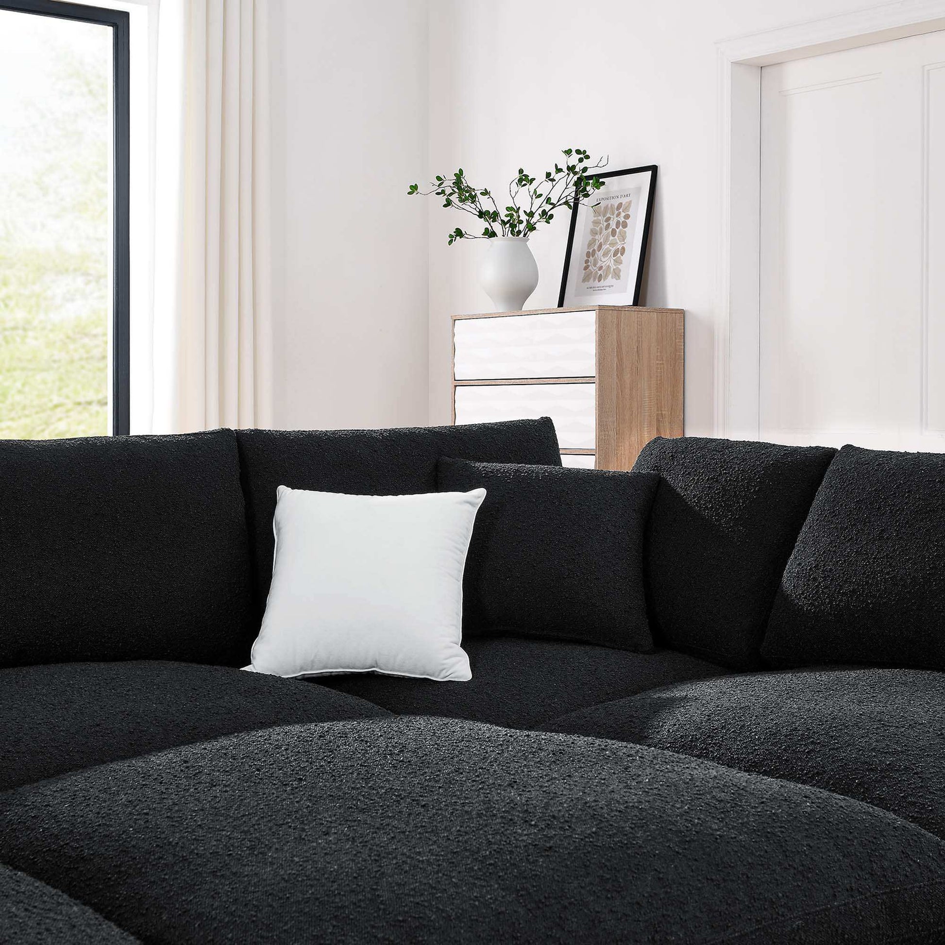 Commix 6-Piece Down Filled Overstuffed Boucle Fabric Sectional Sofa by Modway - Best Buy Furniture
