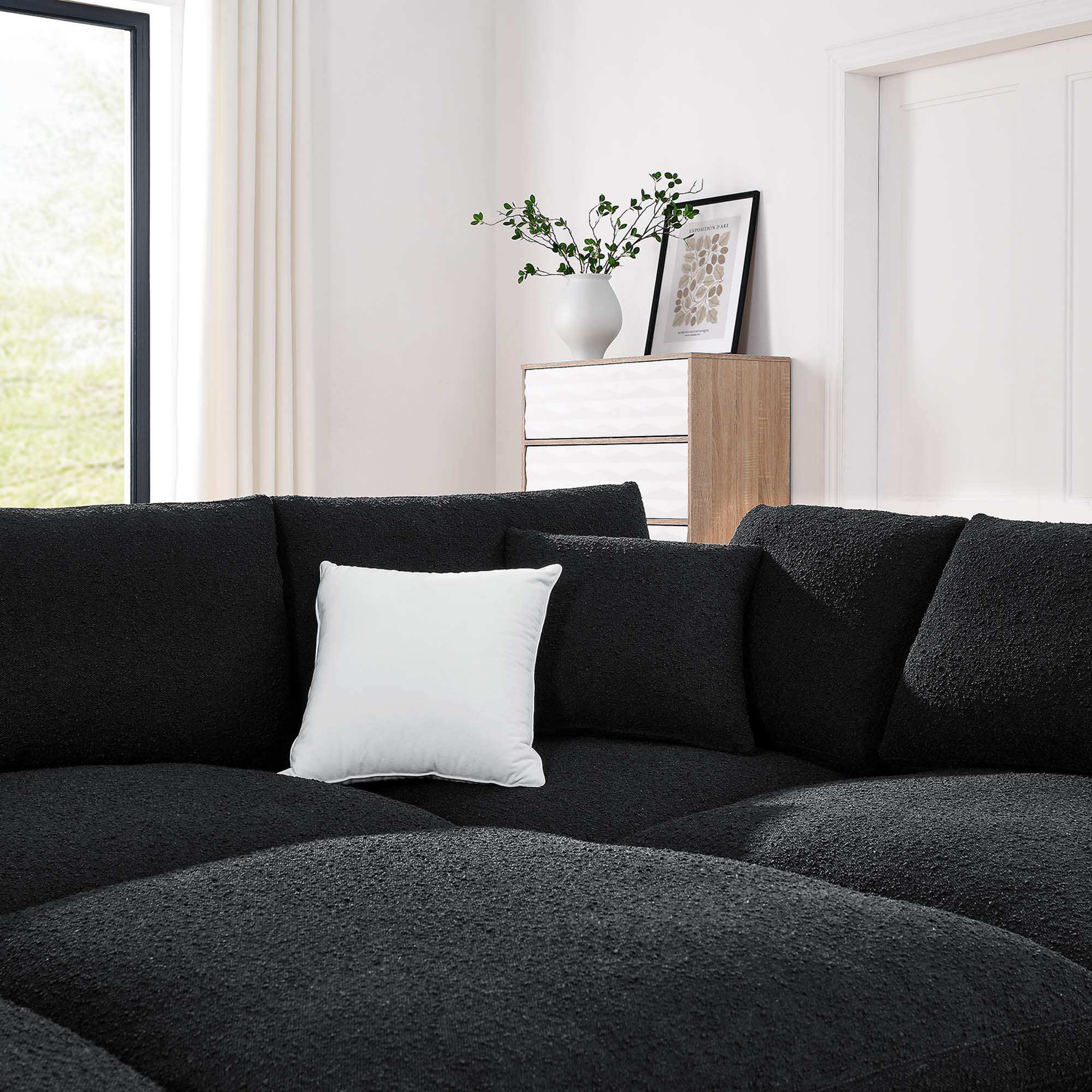 Commix 6-Piece Down Filled Overstuffed Boucle Fabric Sectional Sofa by Modway - Best Buy Furniture