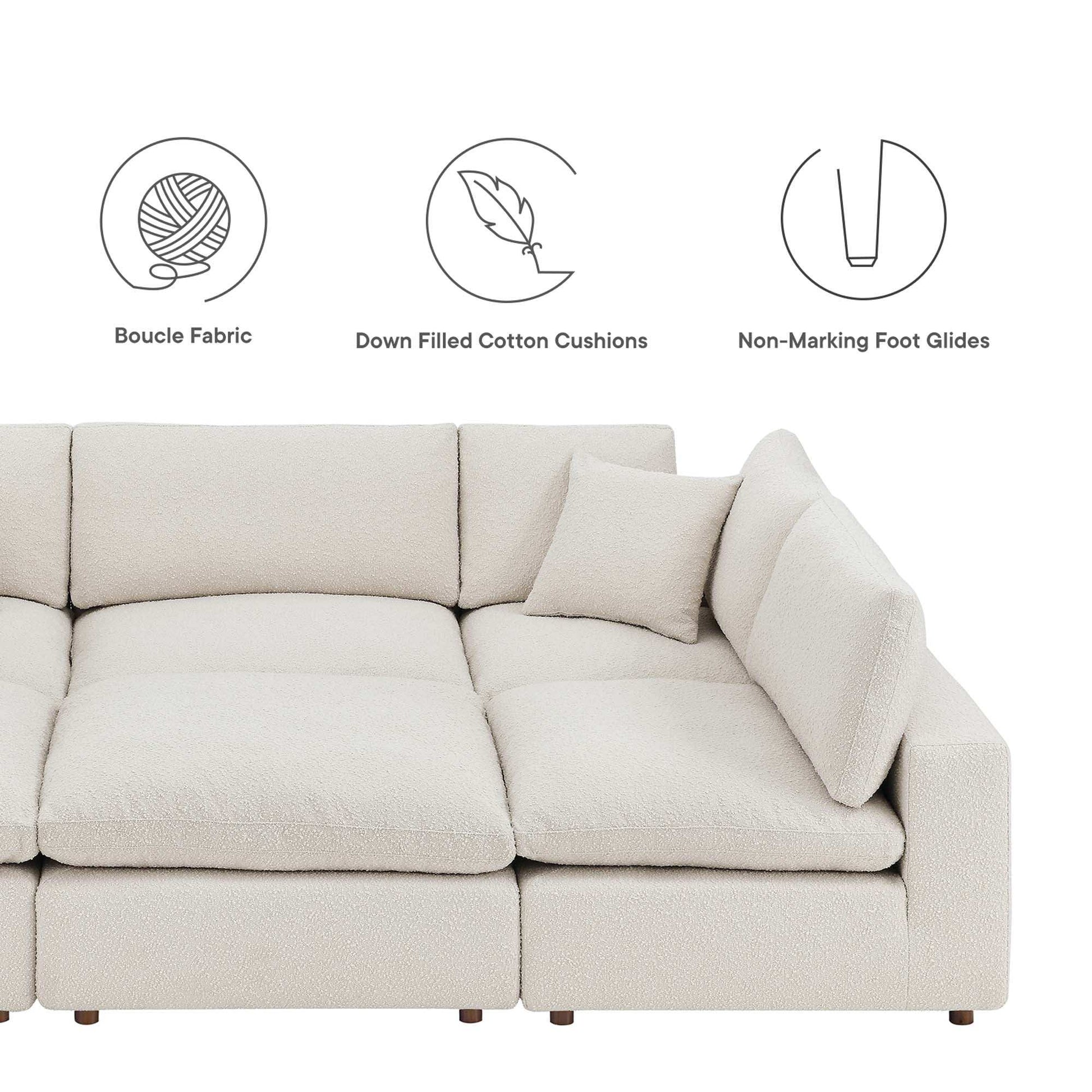 Commix 6-Piece Down Filled Overstuffed Boucle Fabric Sectional Sofa by Modway - Best Buy Furniture