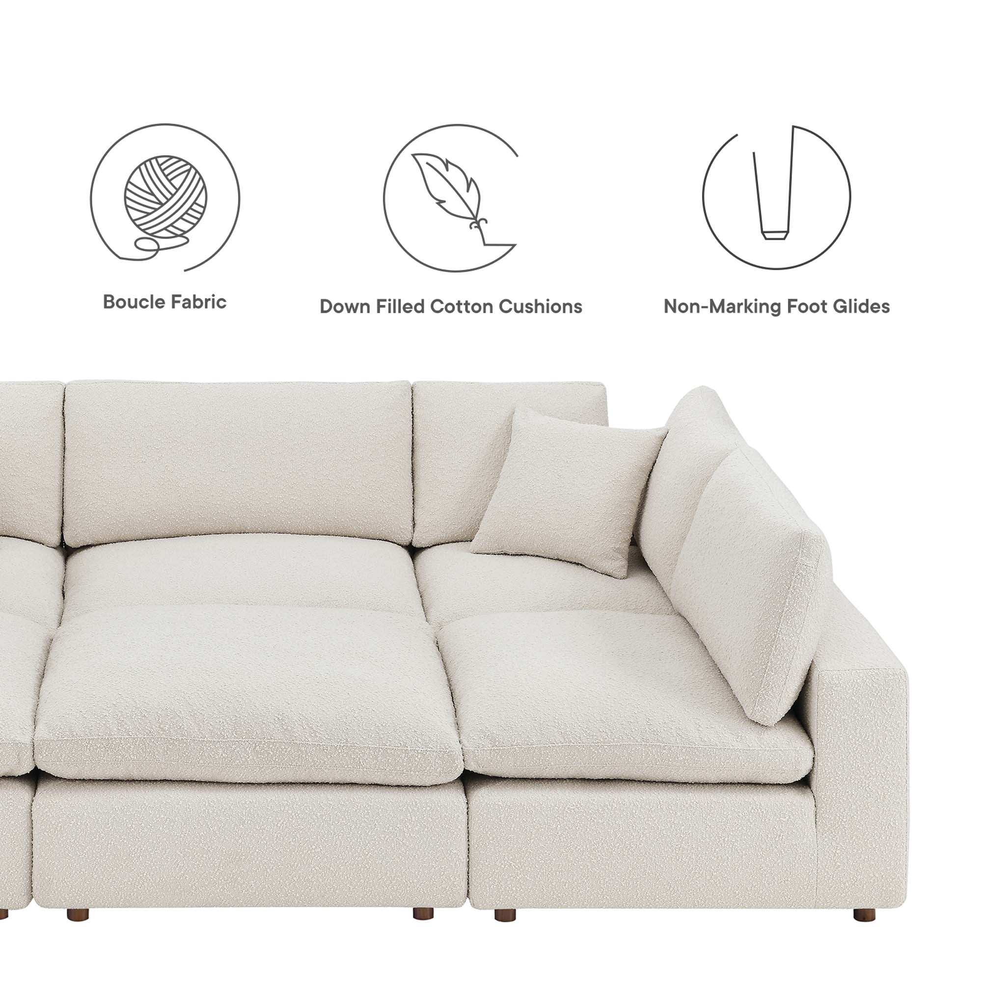 Commix 6-Piece Down Filled Overstuffed Boucle Fabric Sectional Sofa by Modway - Best Buy Furniture