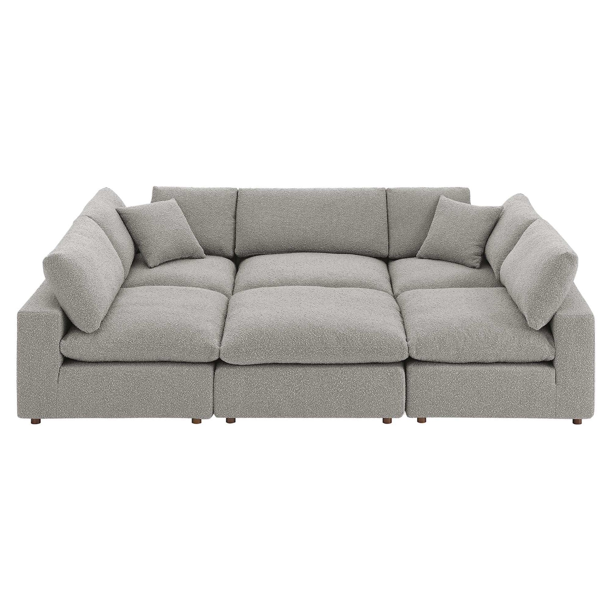 Commix 6-Piece Down Filled Overstuffed Boucle Fabric Sectional Sofa by Modway - Best Buy Furniture
