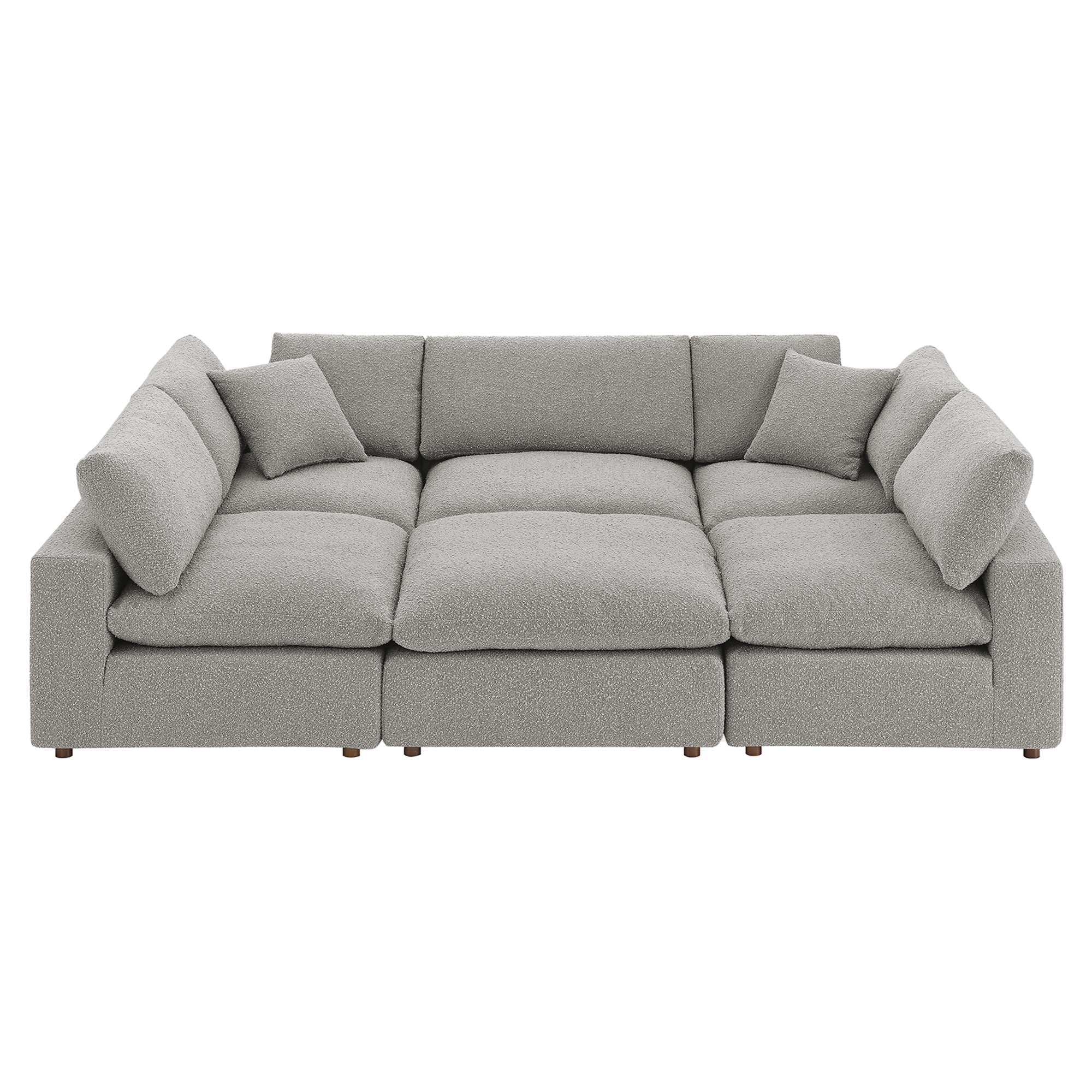Commix 6-Piece Down Filled Overstuffed Boucle Fabric Sectional Sofa by Modway - Best Buy Furniture