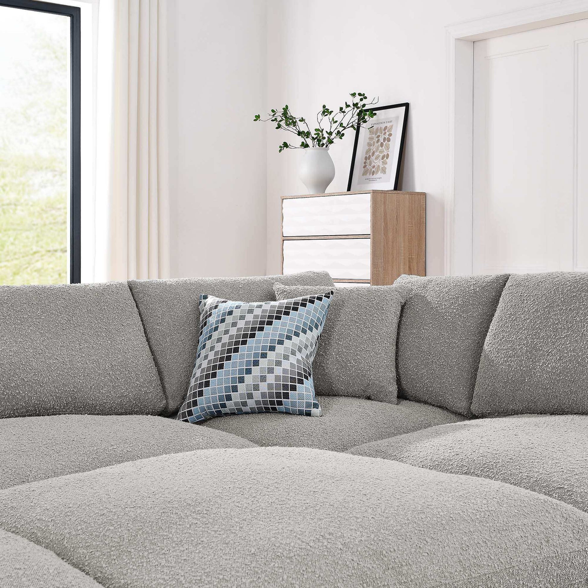 Commix 6-Piece Down Filled Overstuffed Boucle Fabric Sectional Sofa by Modway - Best Buy Furniture