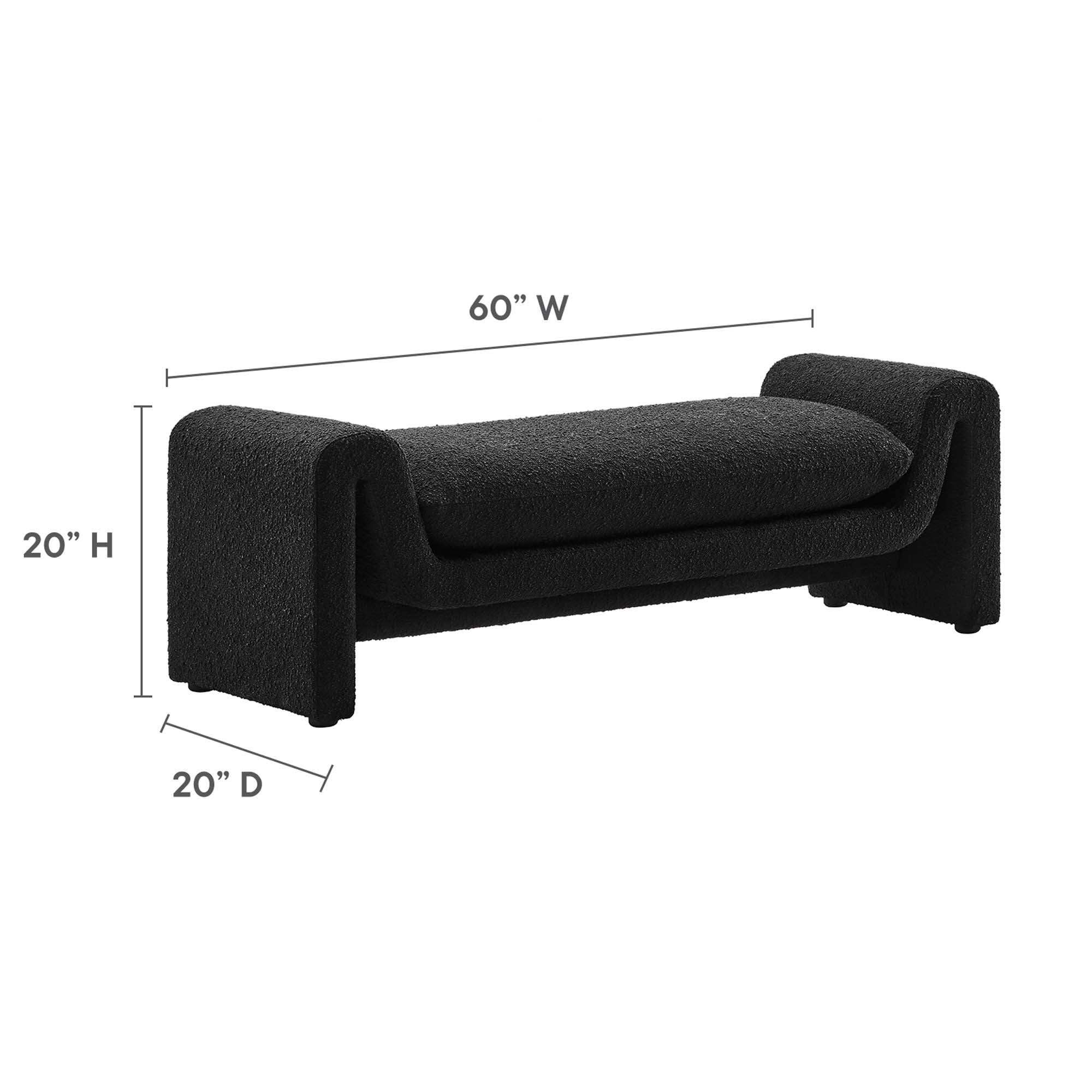Waverly Boucle Fabric Bench by Modway - Best Buy Furniture