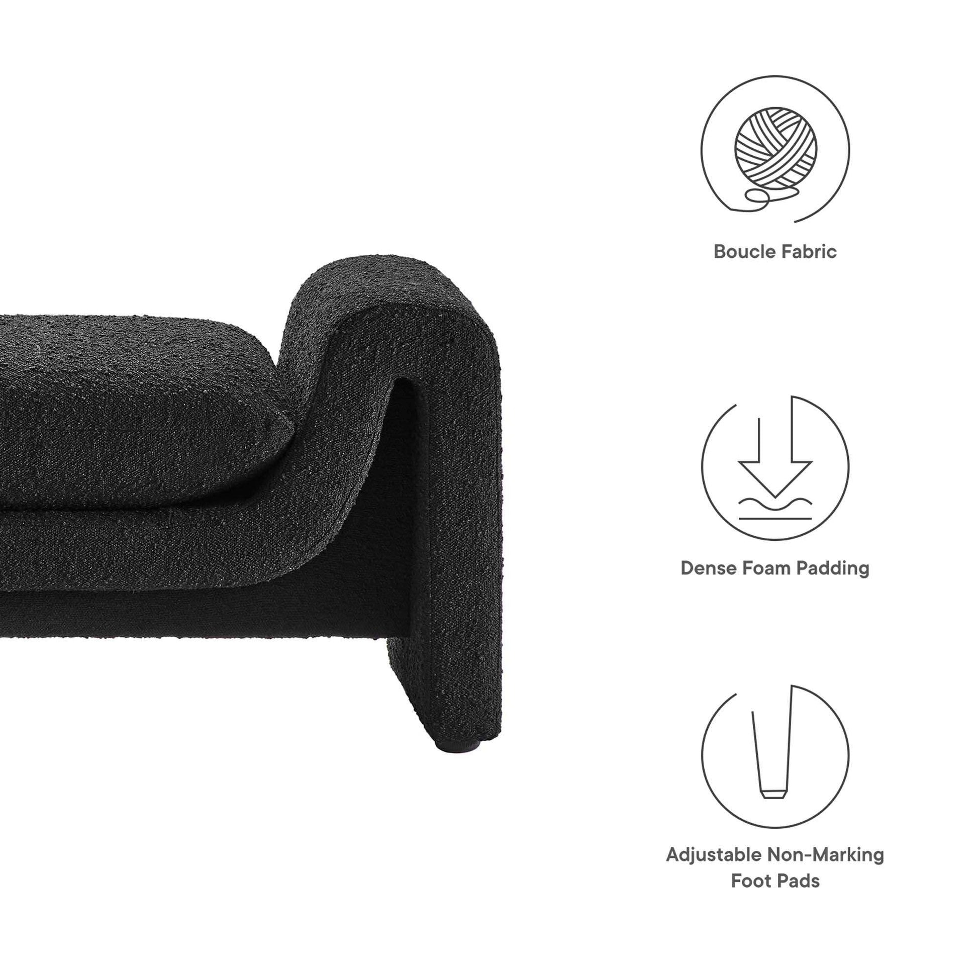 Waverly Boucle Fabric Bench by Modway - Best Buy Furniture