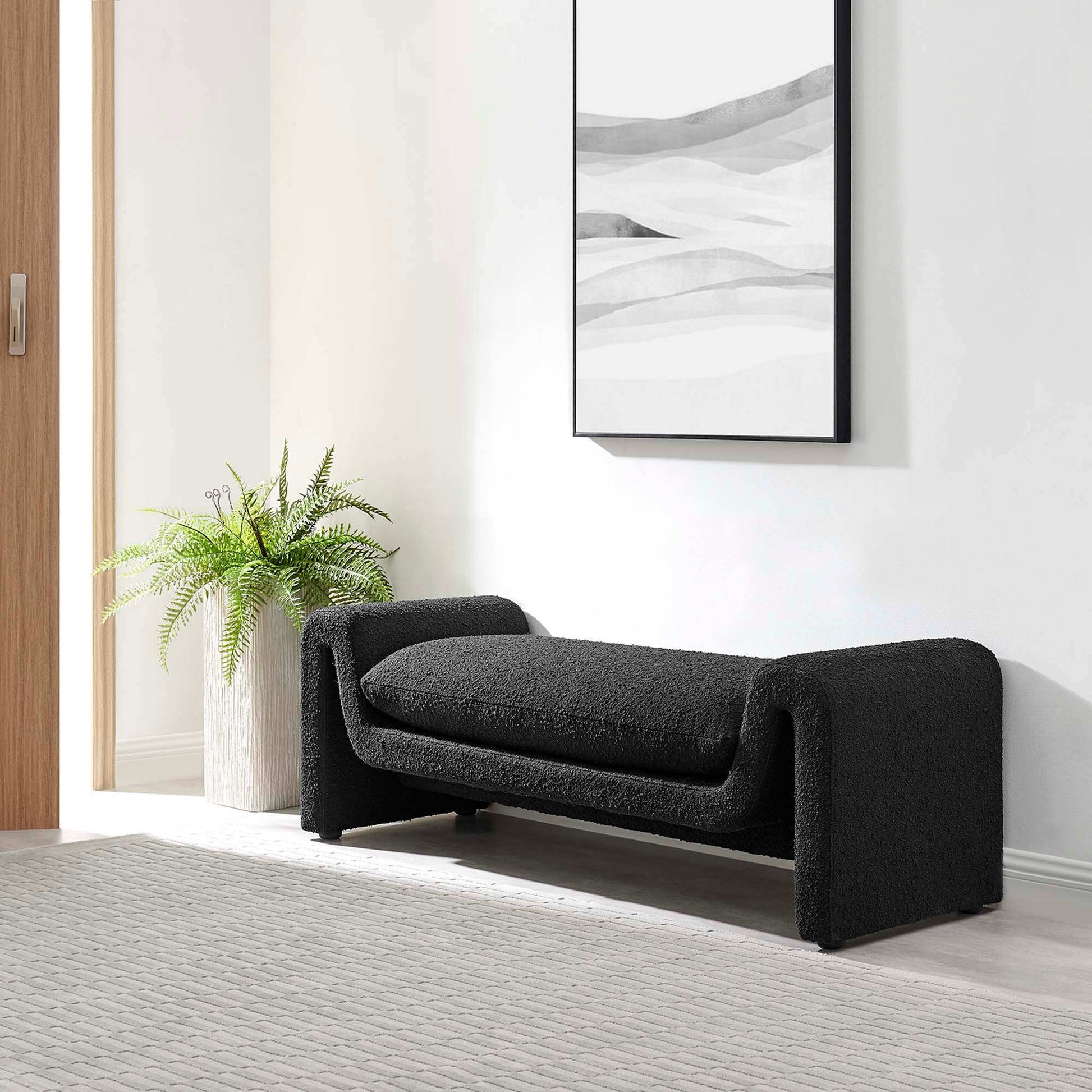 Waverly Boucle Fabric Bench by Modway - Best Buy Furniture