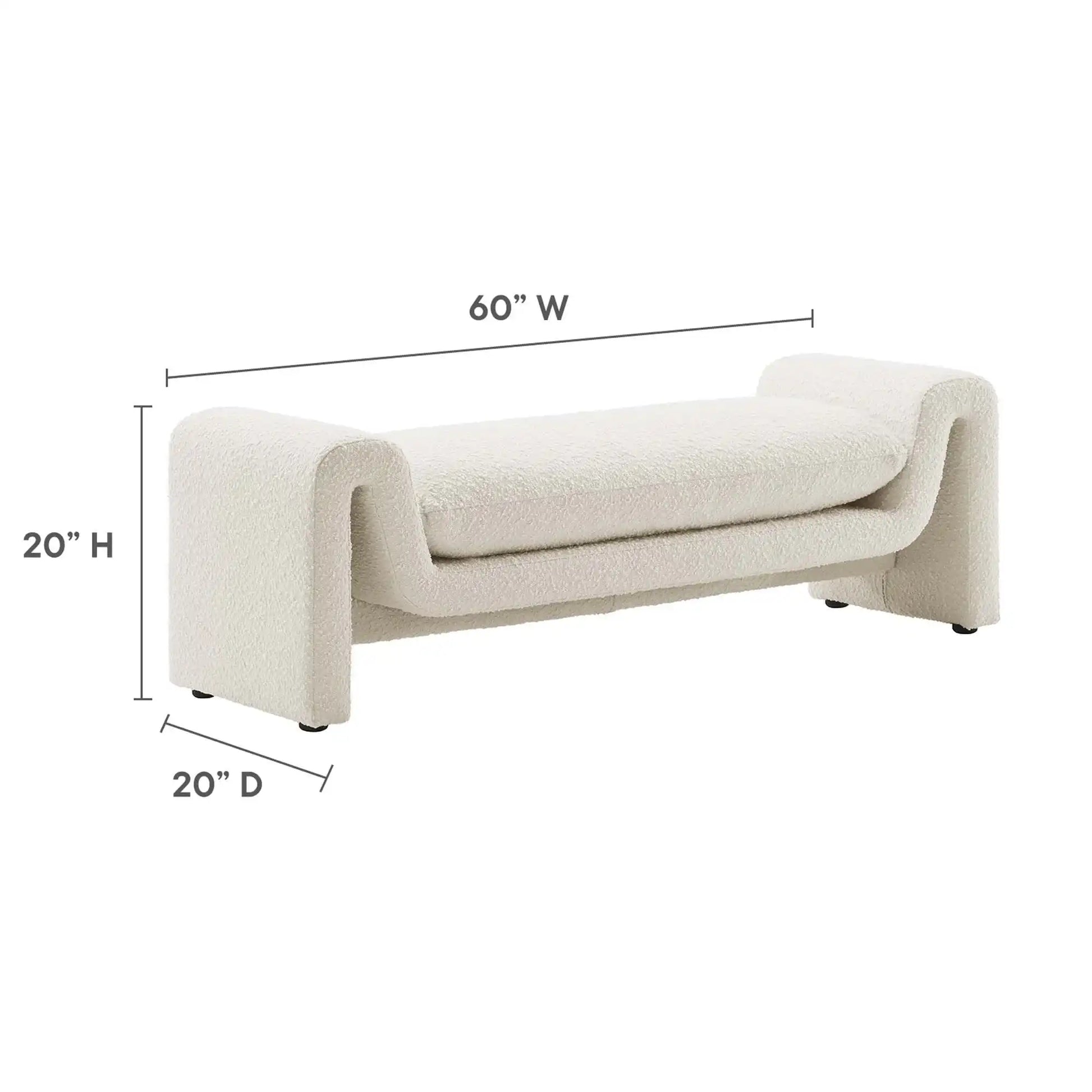 Waverly Boucle Fabric Bench by Modway - Best Buy Furniture
