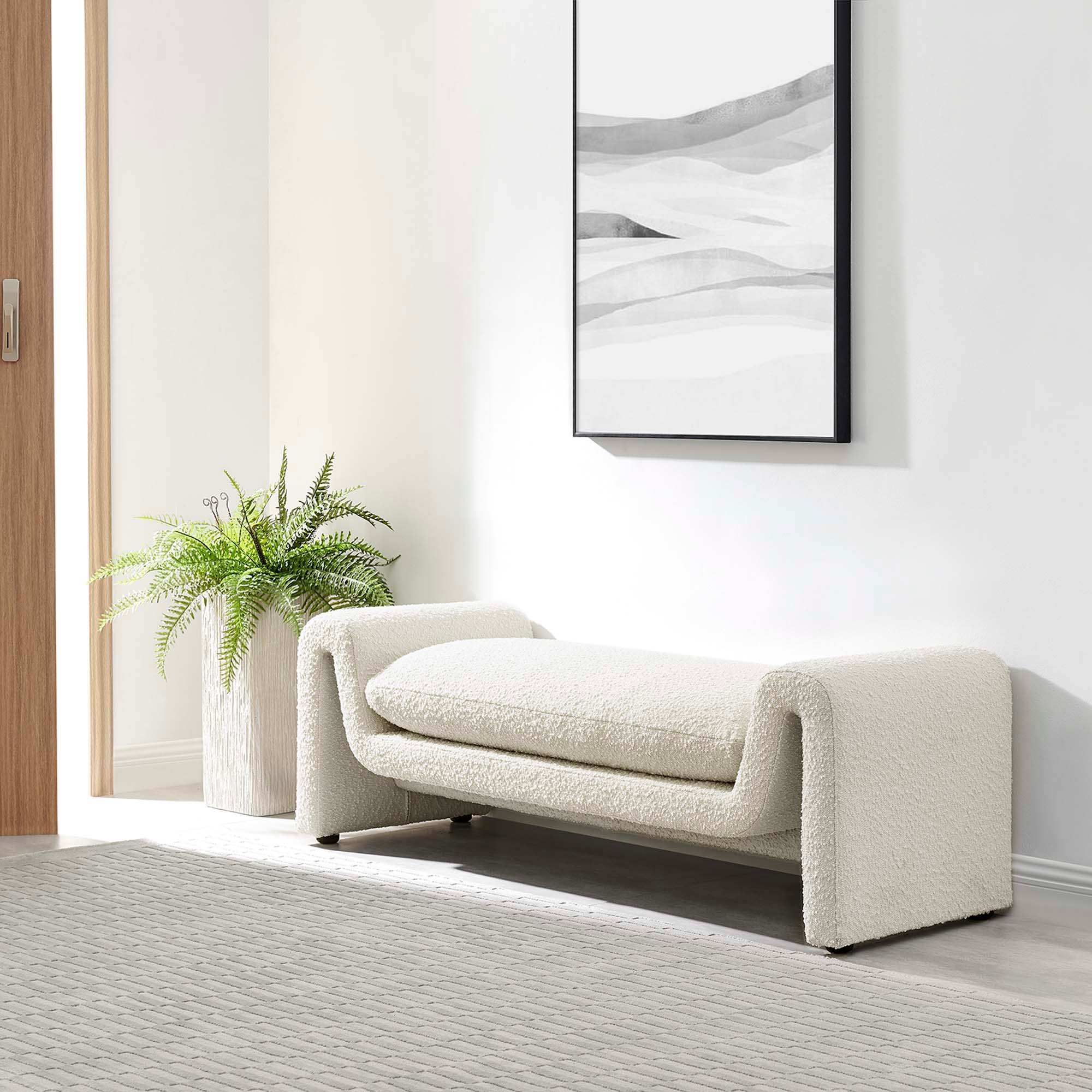 Waverly Boucle Fabric Bench by Modway - Best Buy Furniture