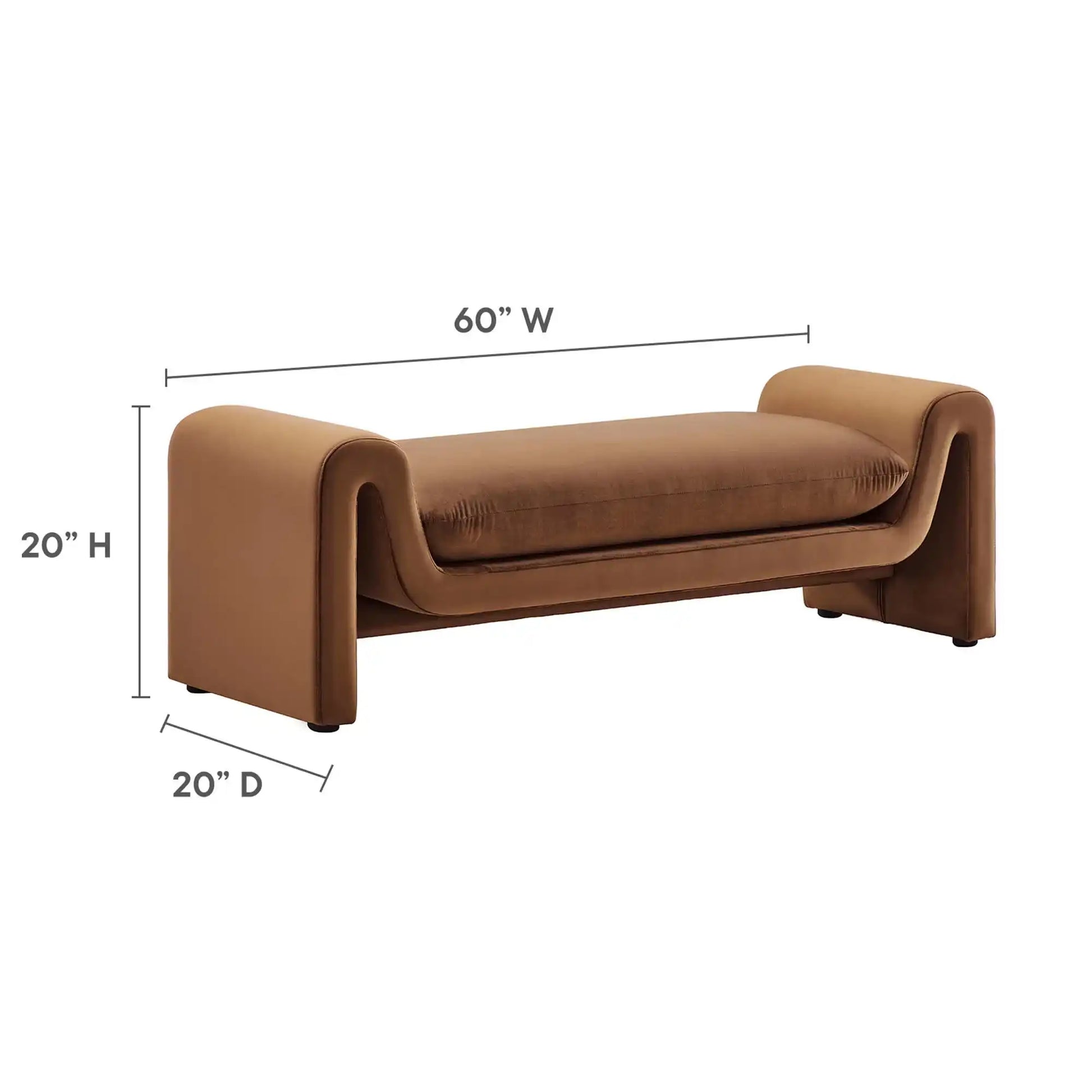 Waverly Performance Velvet Bench by Modway - Best Buy Furniture