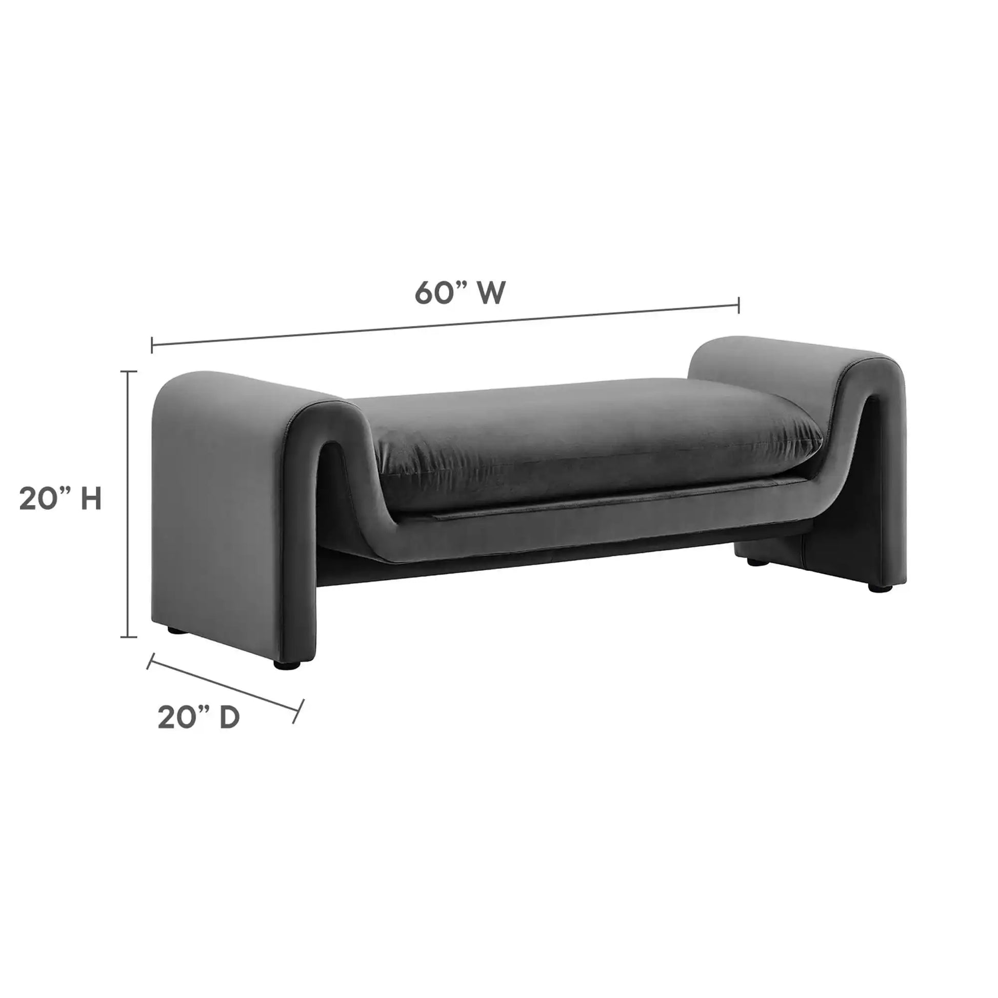 Waverly Performance Velvet Bench by Modway - Best Buy Furniture