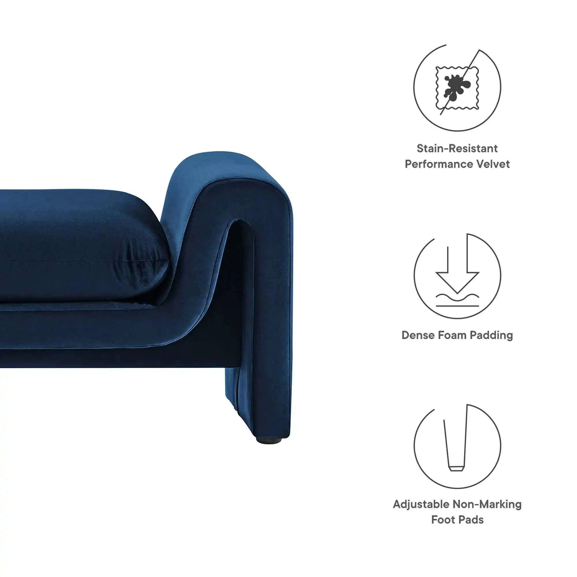 Waverly Performance Velvet Bench by Modway - Best Buy Furniture