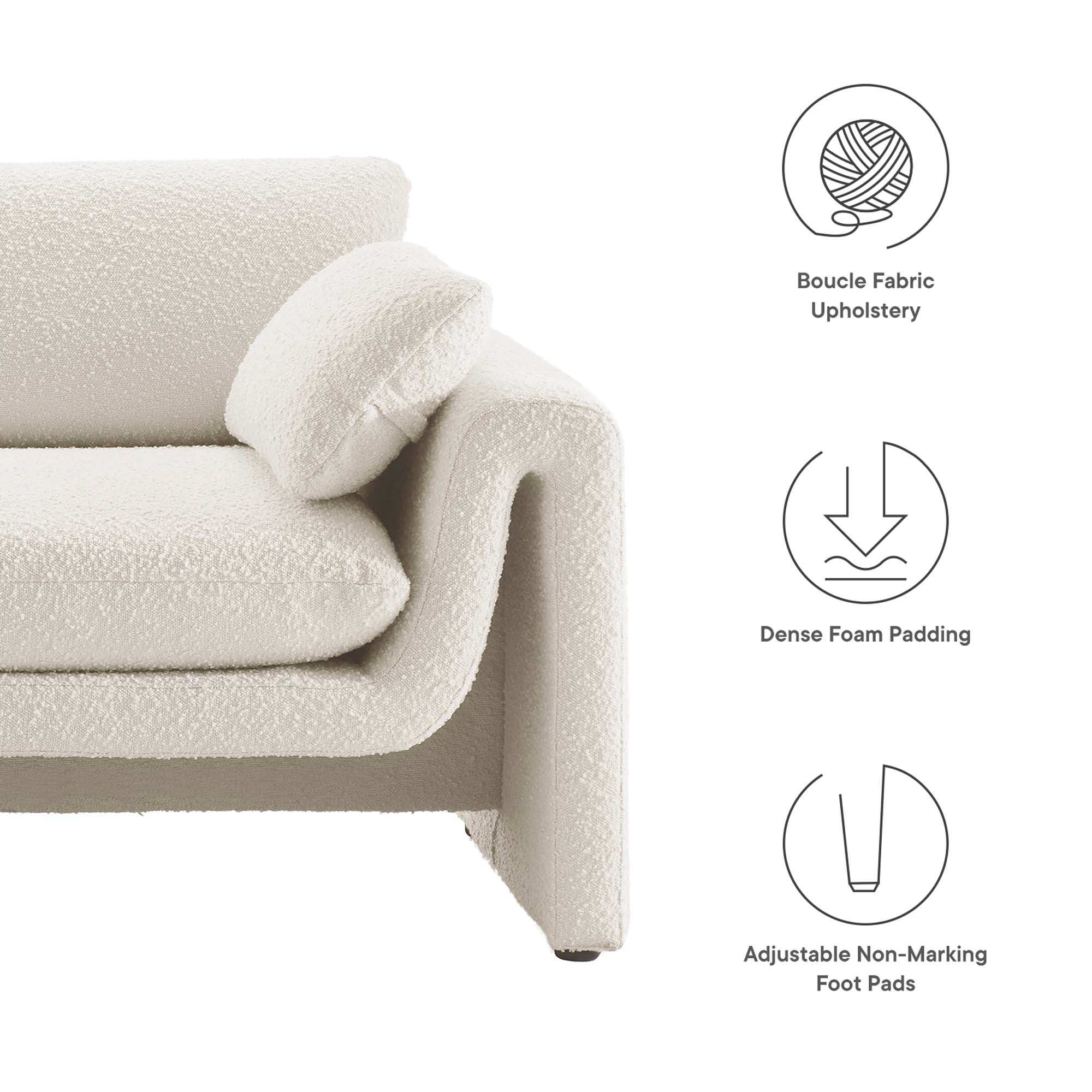 Waverly Boucle Fabric Sofa by Modway - Best Buy Furniture