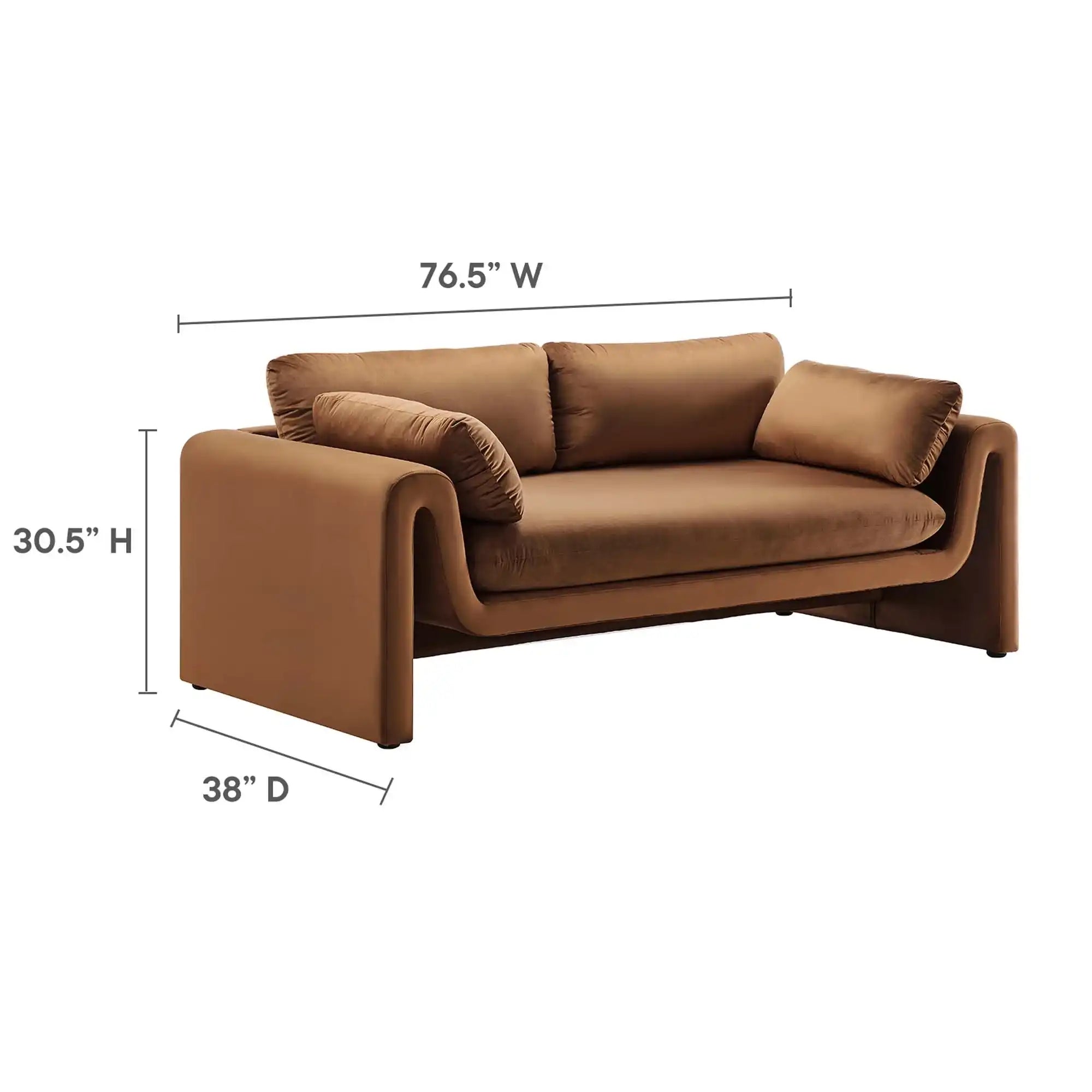 Waverly Performance Velvet Sofa by Modway - Best Buy Furniture