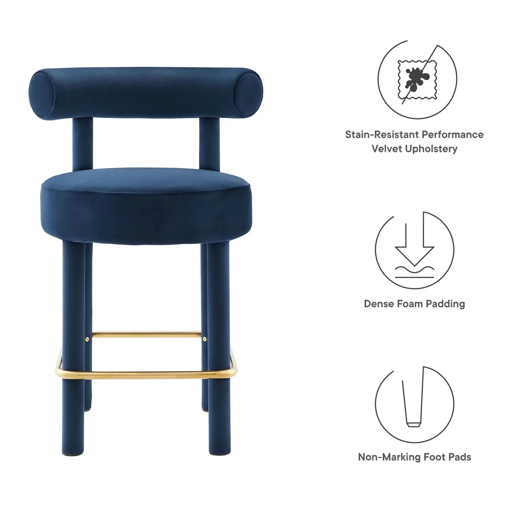Toulouse Performance Velvet Counter Stool by Modway - Best Buy Furniture