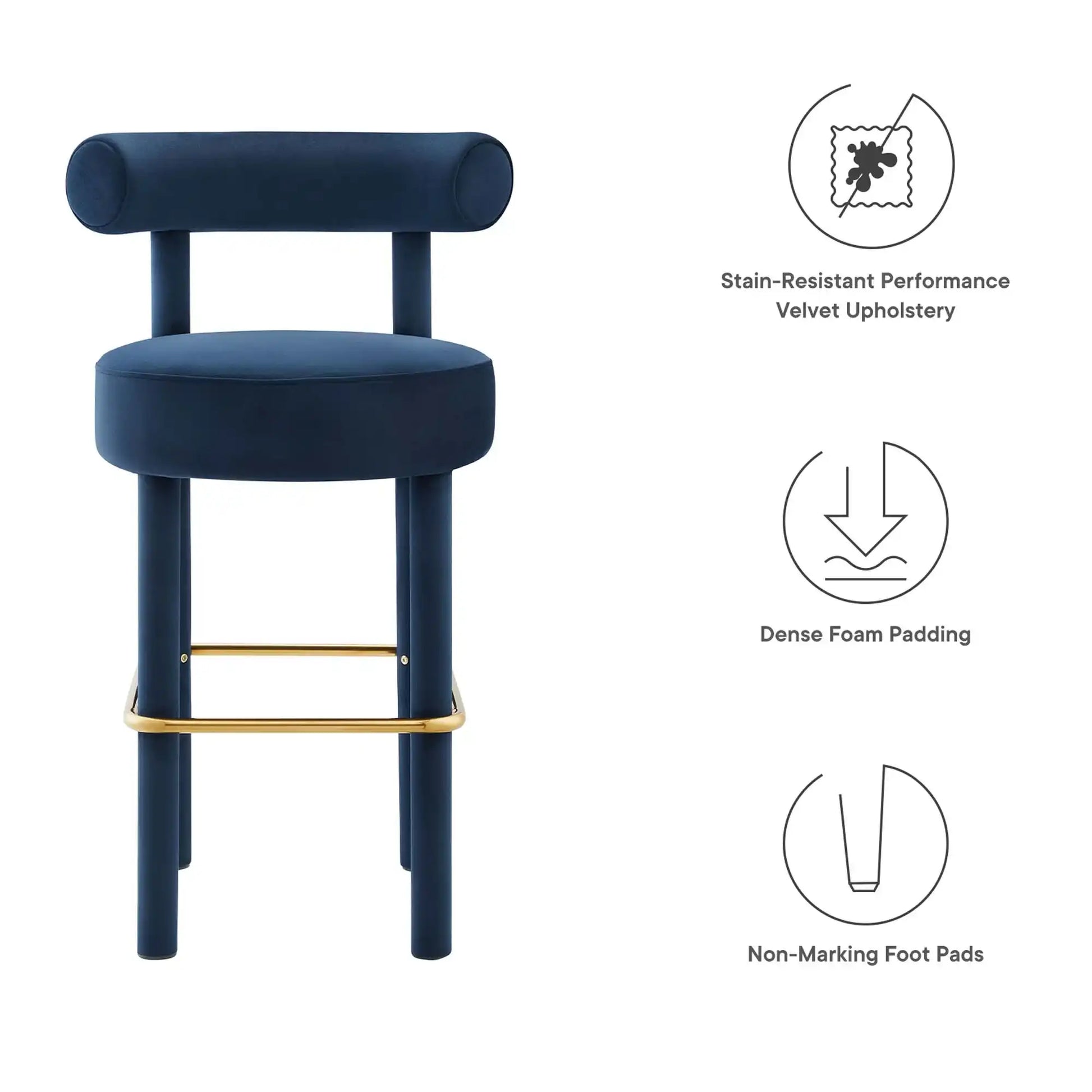 Toulouse Performance Velvet Bar Stool by Modway - Best Buy Furniture