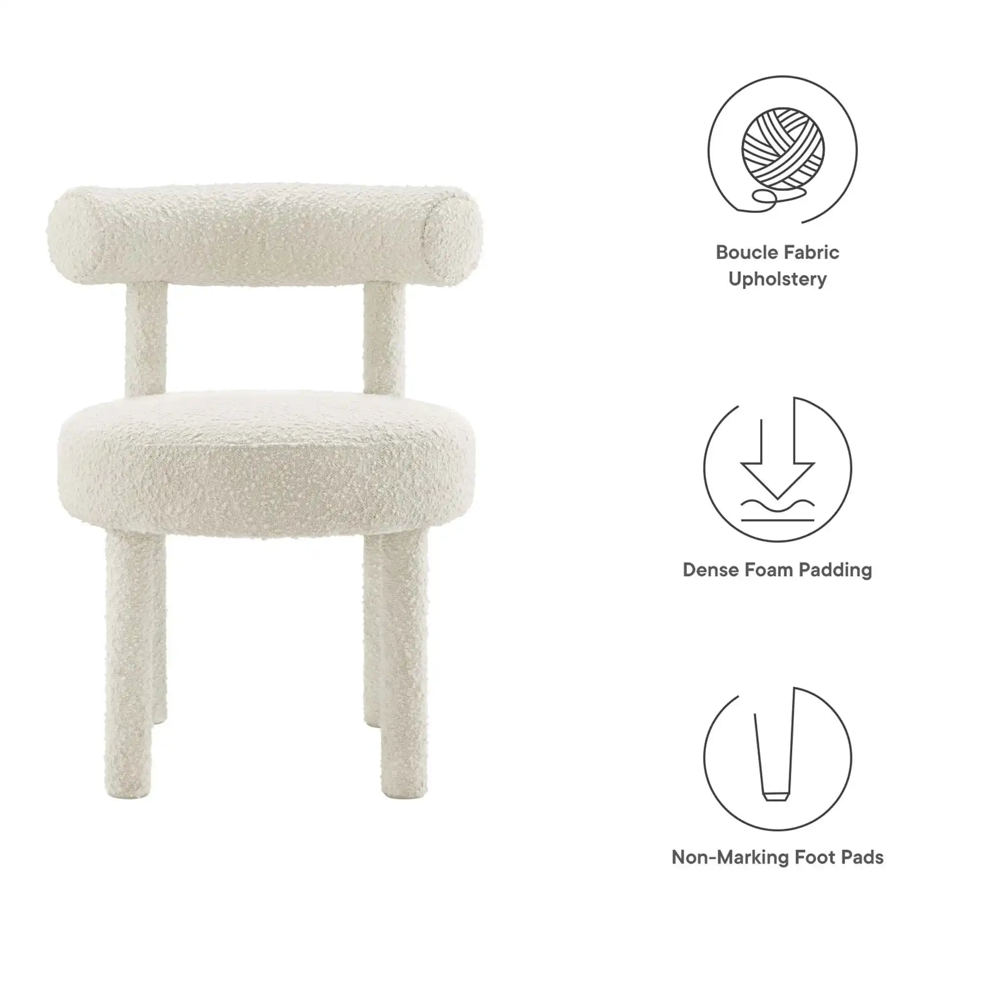 Toulouse Boucle Fabric Dining Chair by Modway - Best Buy Furniture