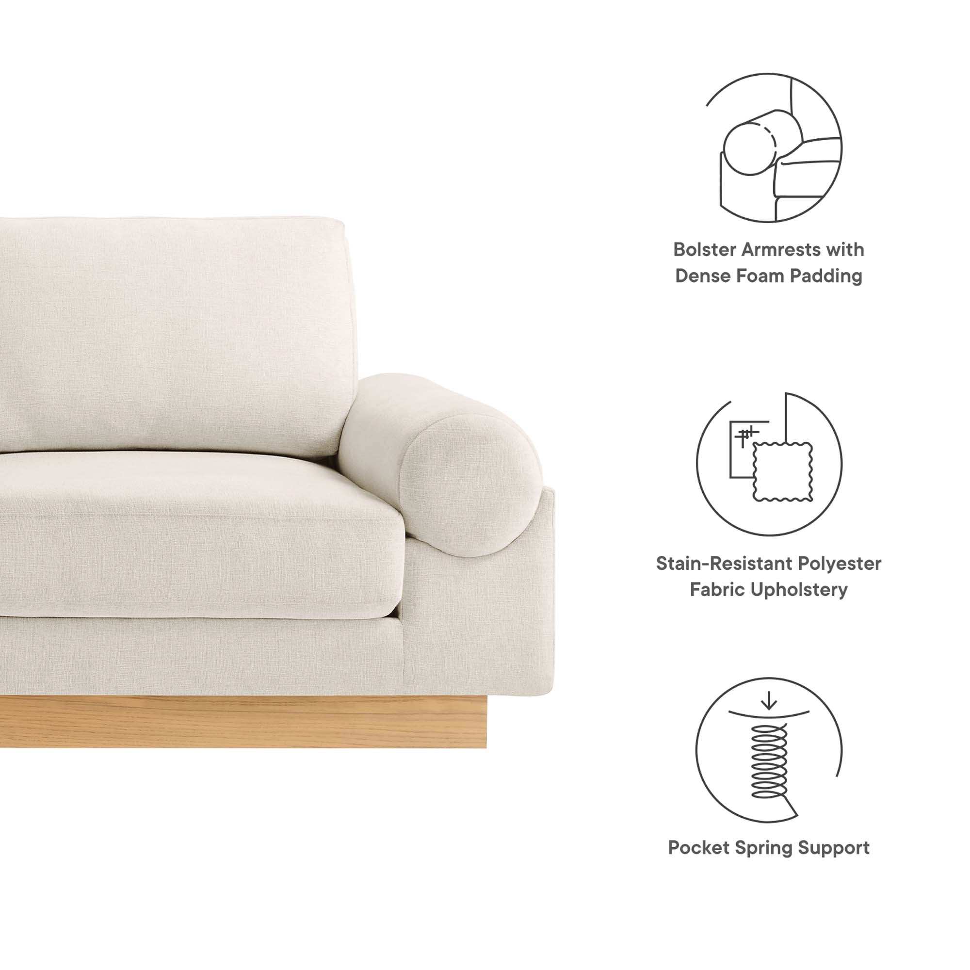 Oasis Upholstered Fabric Sofa by Modway - Best Buy Furniture