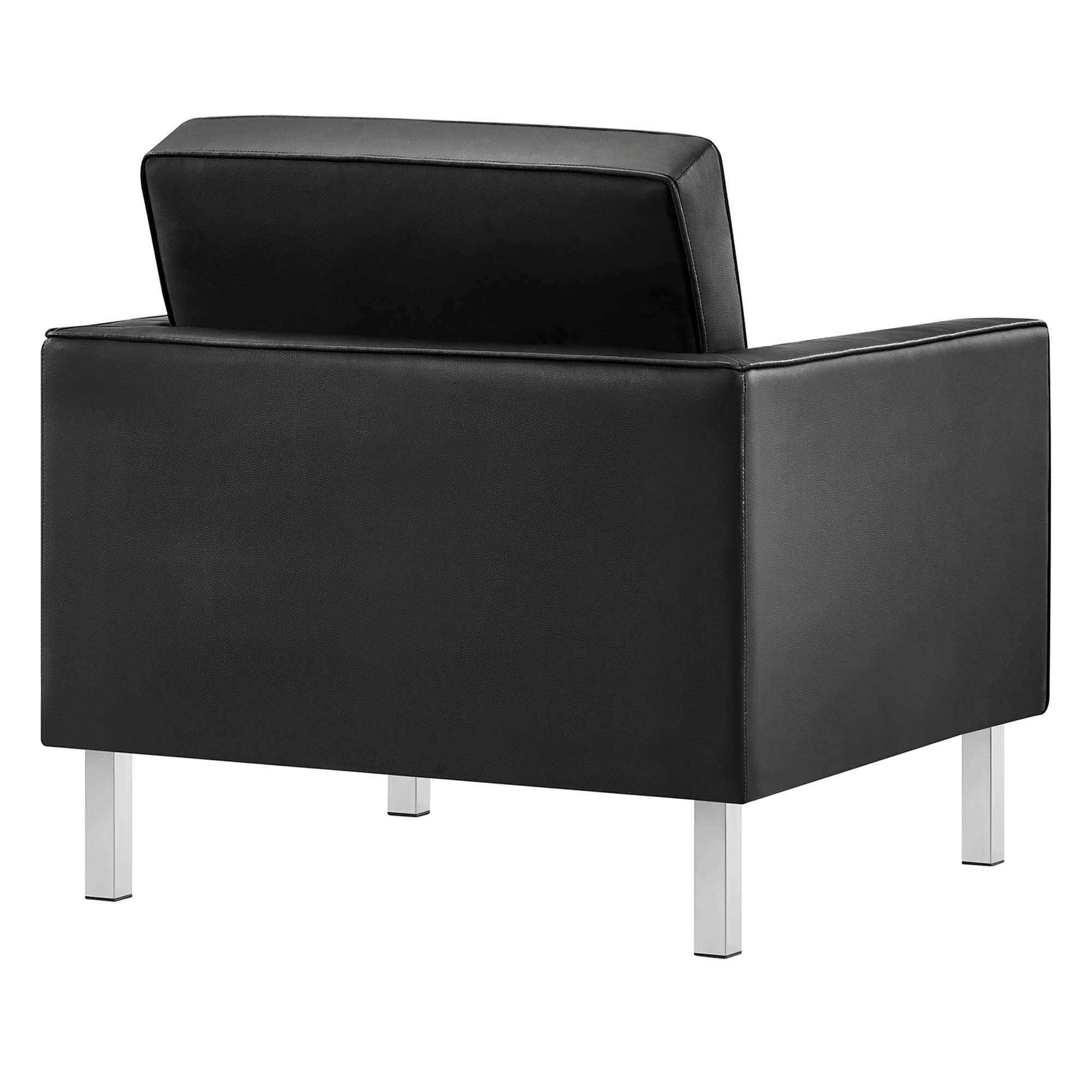 Loft Tufted Vegan Leather Armchair and Ottoman Set by Modway - Best Buy Furniture