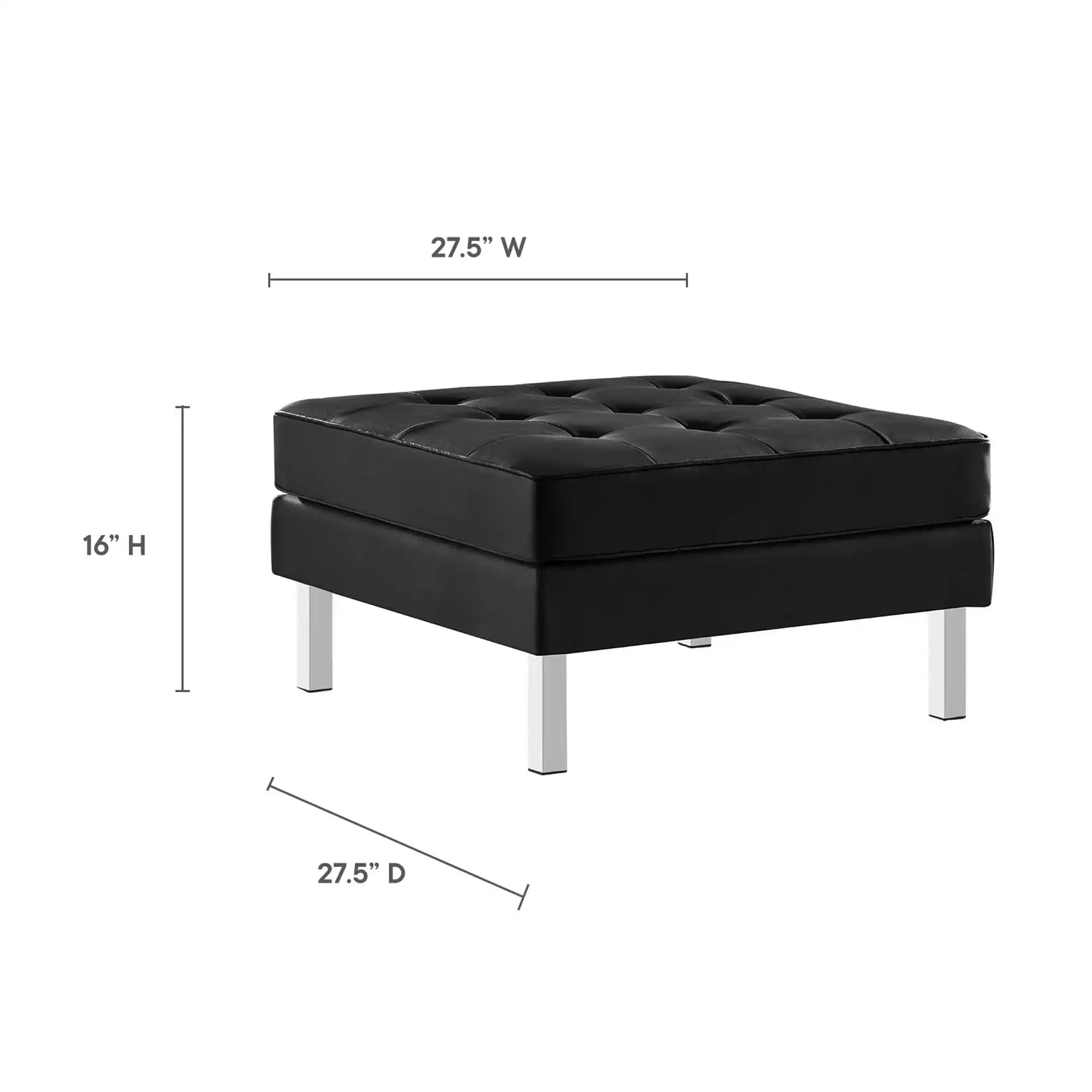 Loft Tufted Vegan Leather Armchair and Ottoman Set by Modway - Best Buy Furniture
