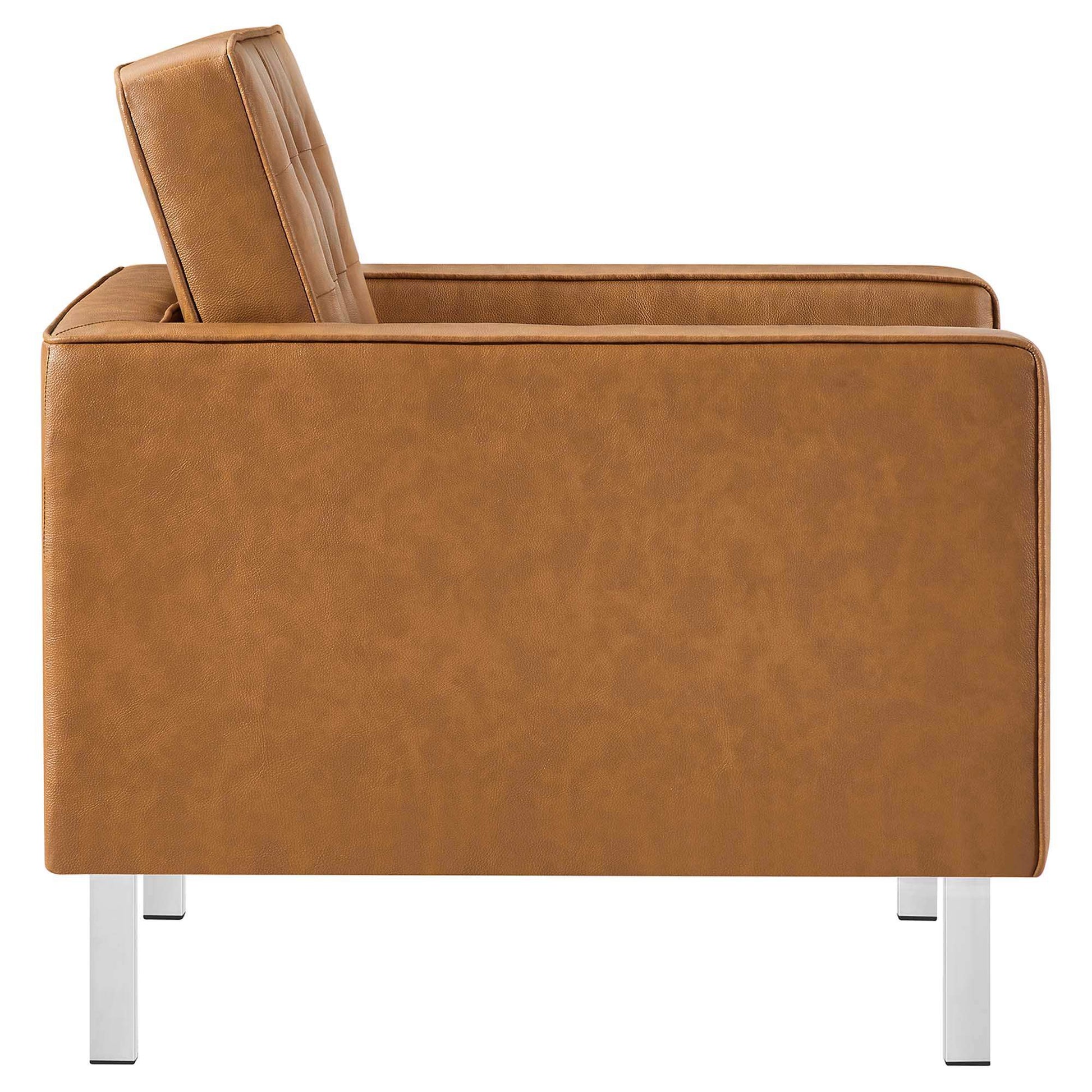 Loft Tufted Vegan Leather Armchair and Ottoman Set by Modway - Best Buy Furniture