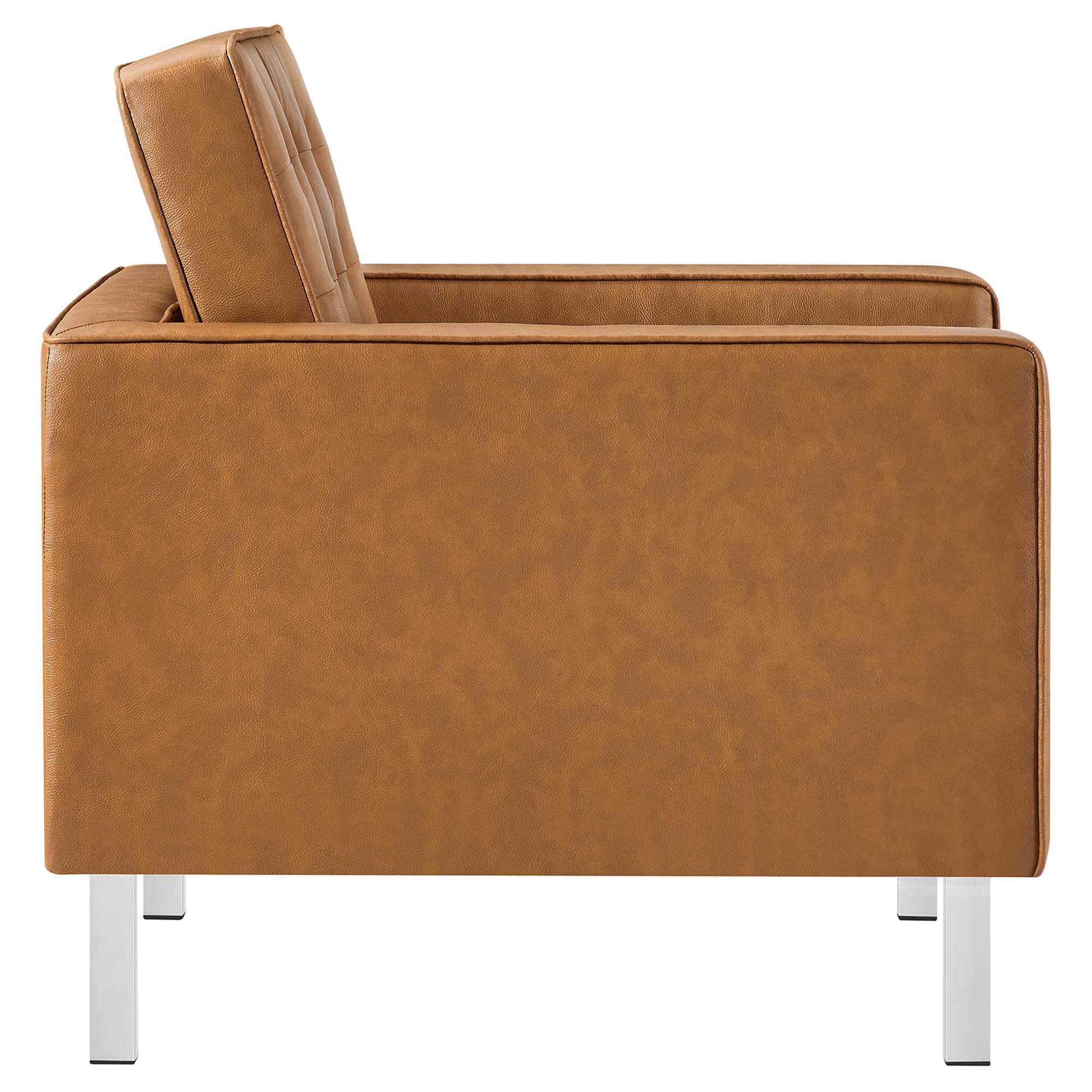 Loft Tufted Vegan Leather Armchair and Ottoman Set by Modway - Best Buy Furniture