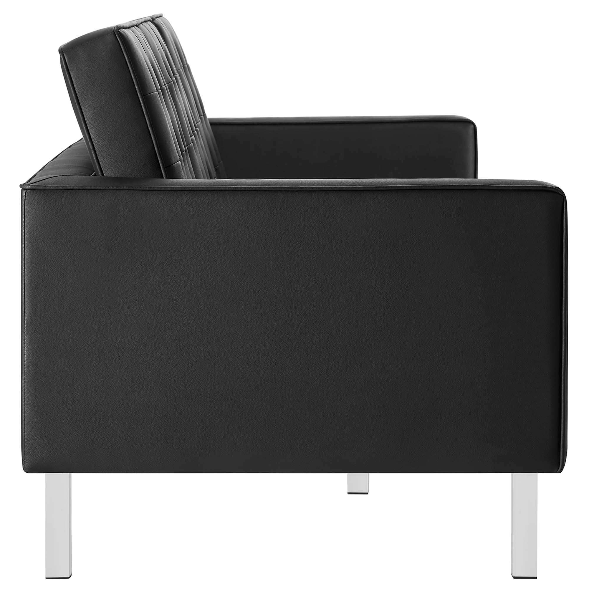 Loft Tufted Vegan Leather Sofa and Ottoman Set by Modway - Best Buy Furniture