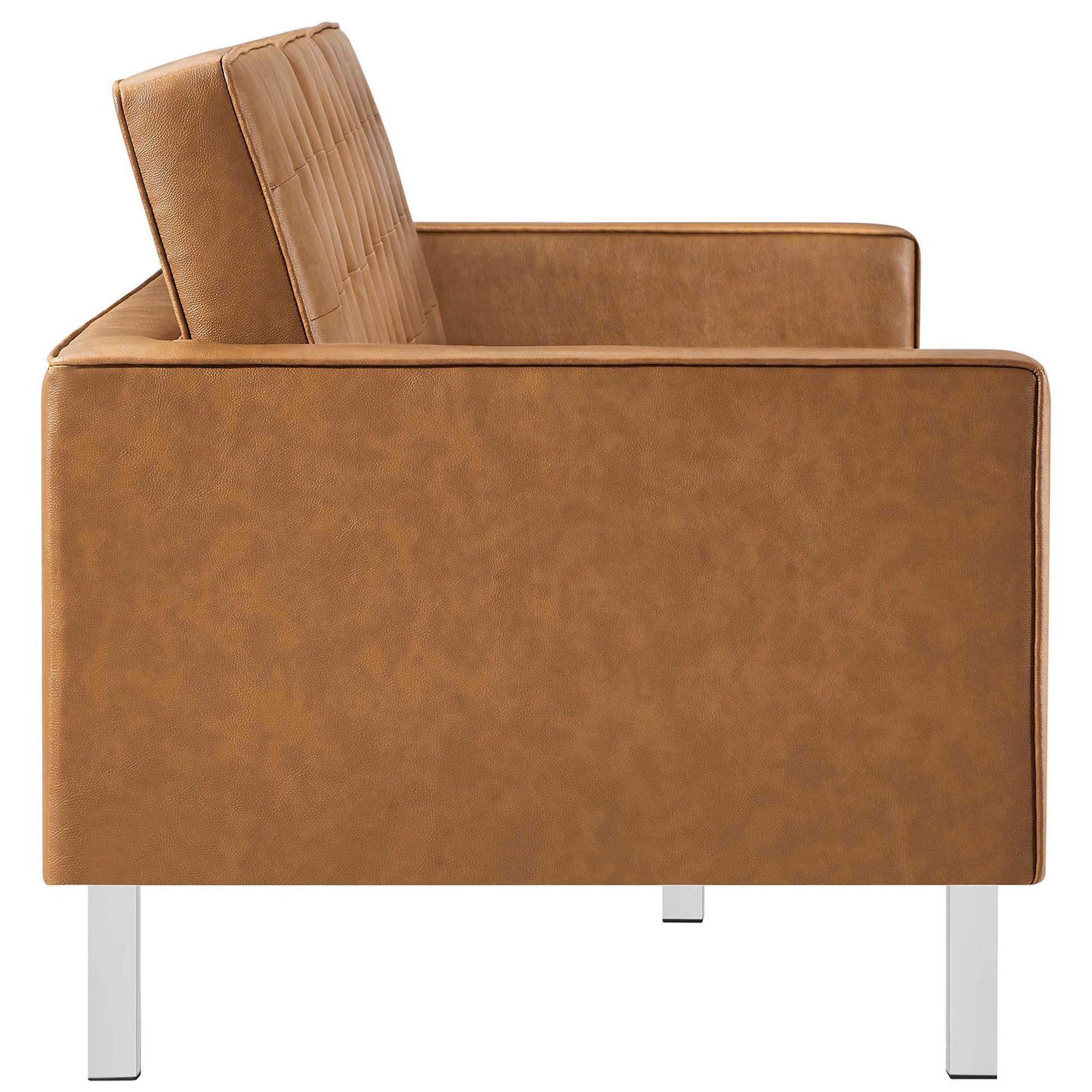 Loft Tufted Vegan Leather Sofa and Ottoman Set by Modway - Best Buy Furniture