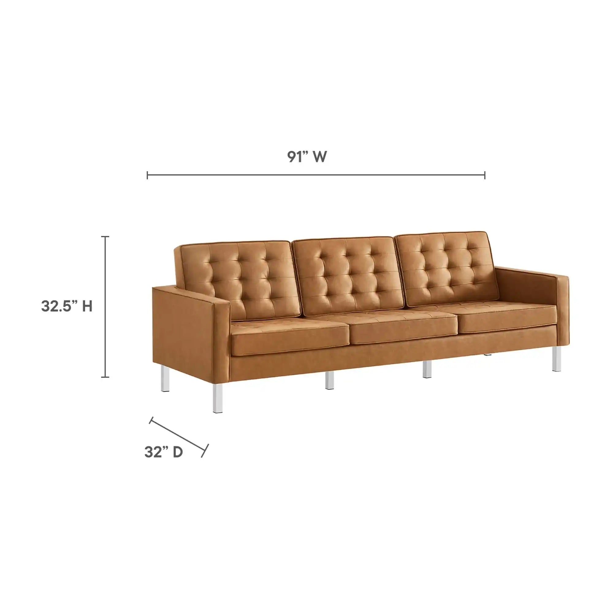 Loft Tufted Vegan Leather Sofa and Ottoman Set by Modway - Best Buy Furniture