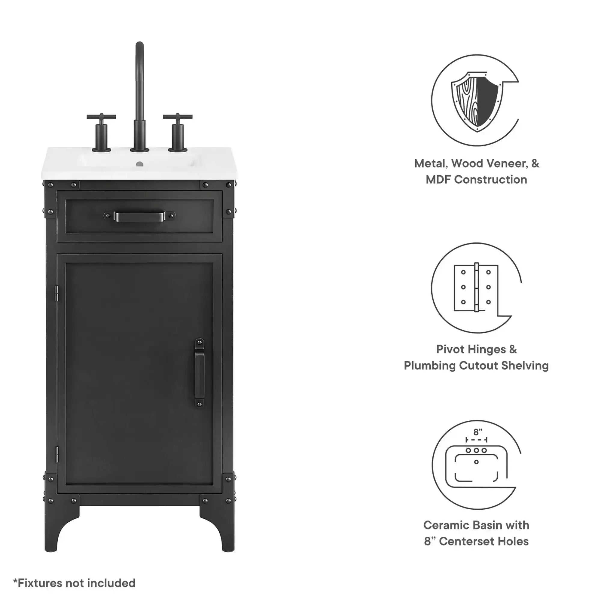 Steamforge 18" Bathroom Vanity by Modway - Best Buy Furniture
