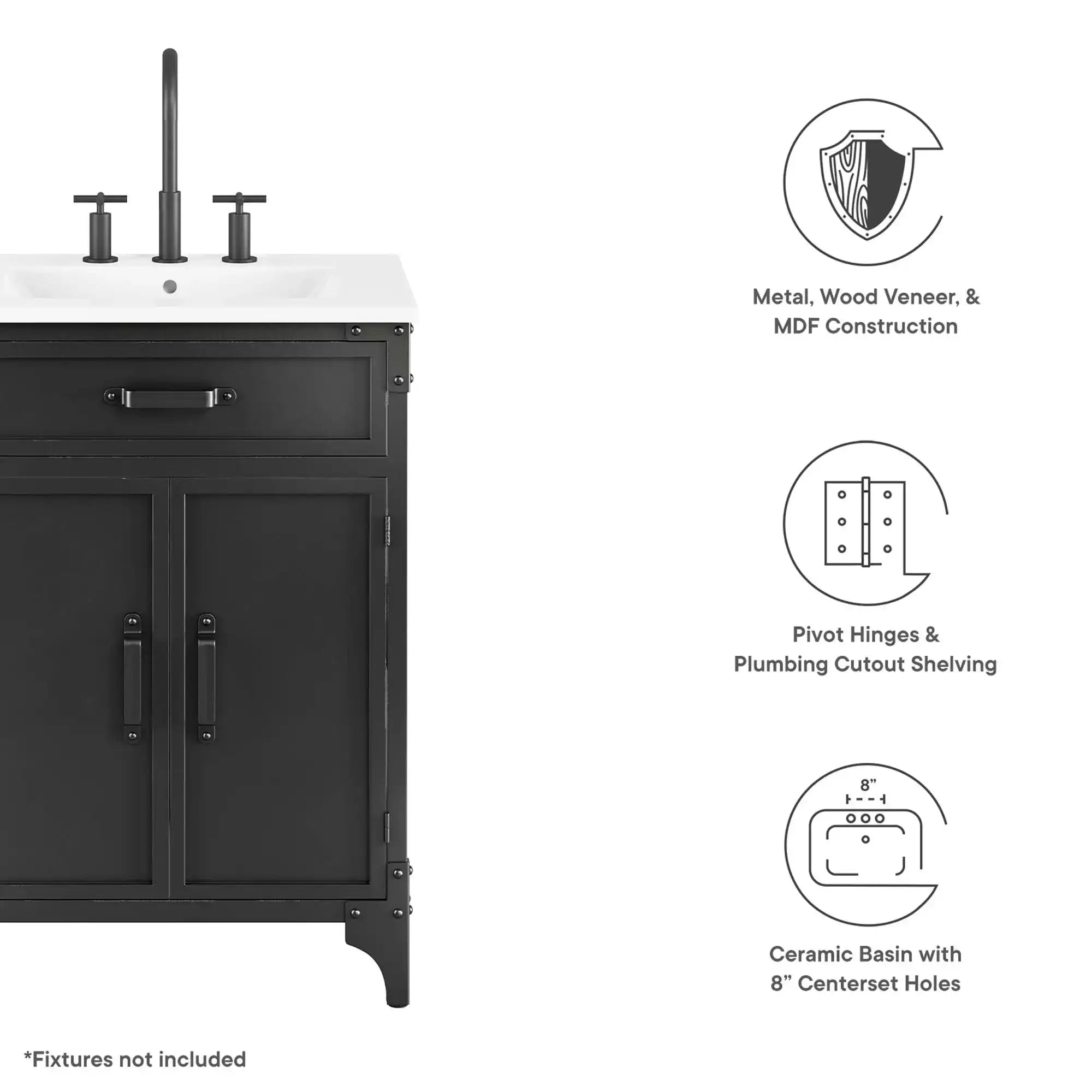 Steamforge 24" Bathroom Vanity by Modway - Best Buy Furniture