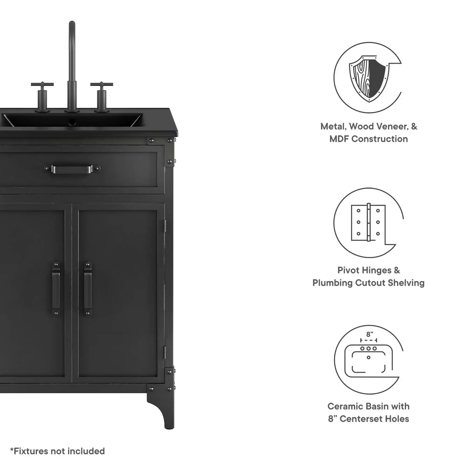 Steamforge 24" Bathroom Vanity by Modway - Best Buy Furniture
