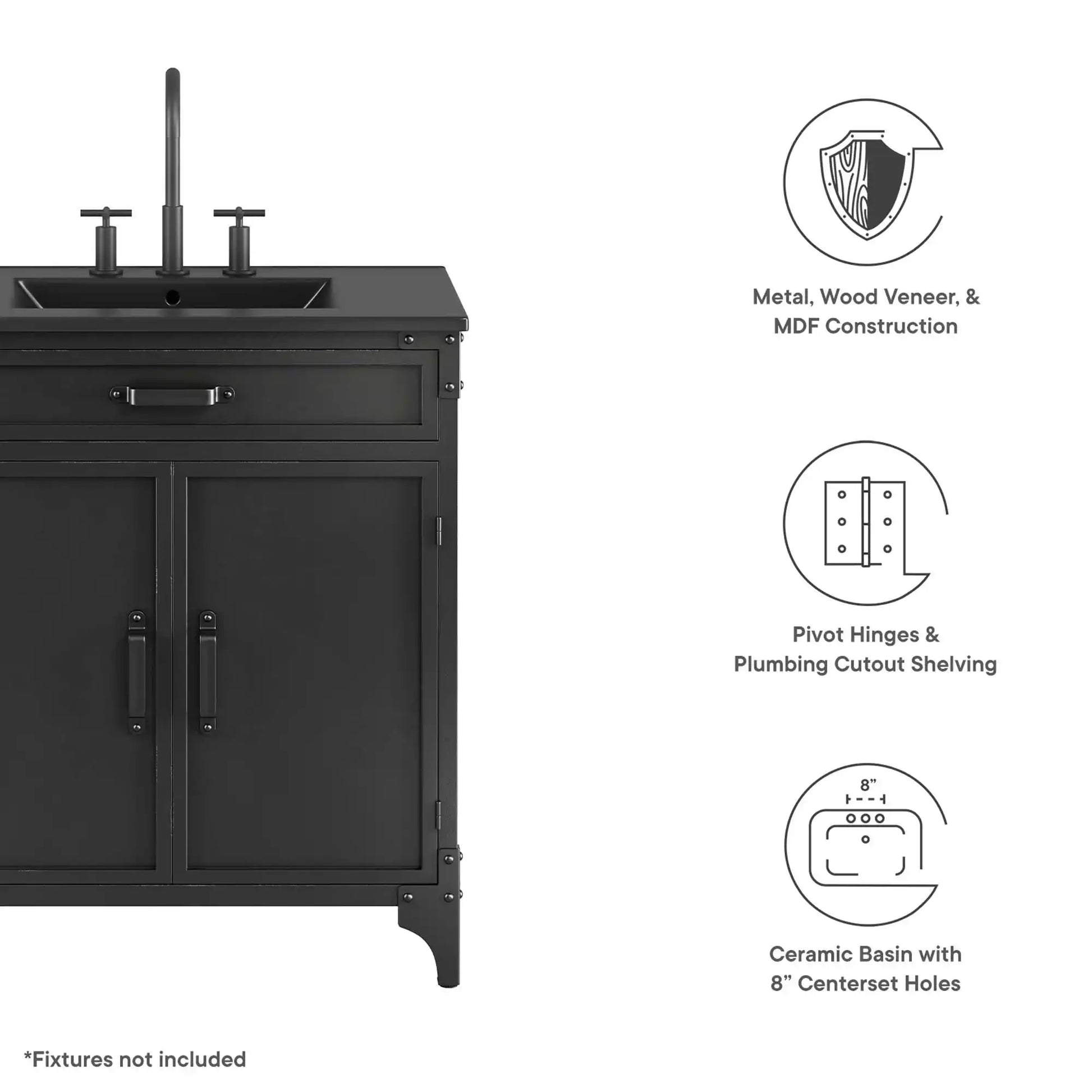 Steamforge 30" Bathroom Vanity by Modway - Best Buy Furniture