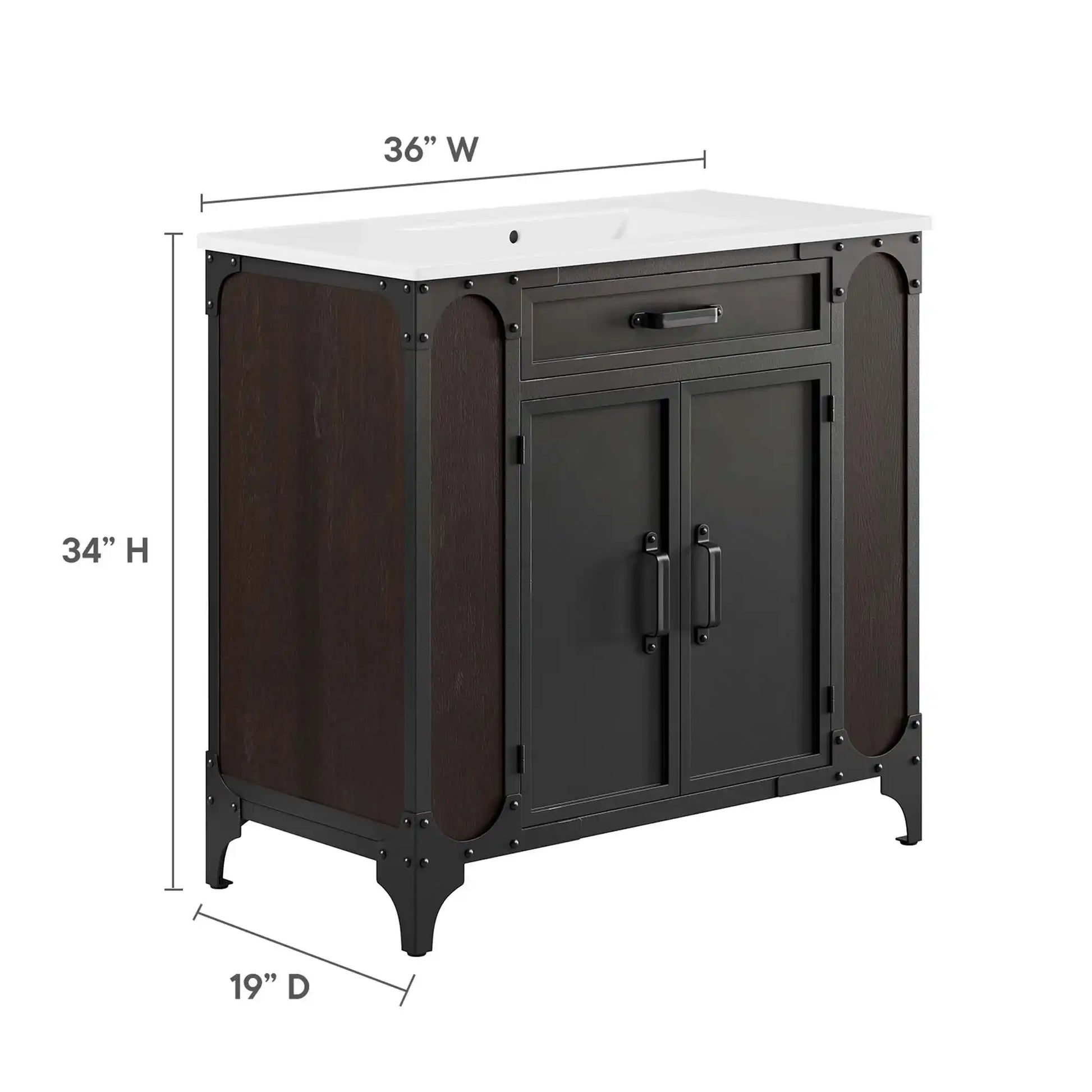 Steamforge 36" Bathroom Vanity by Modway - Best Buy Furniture