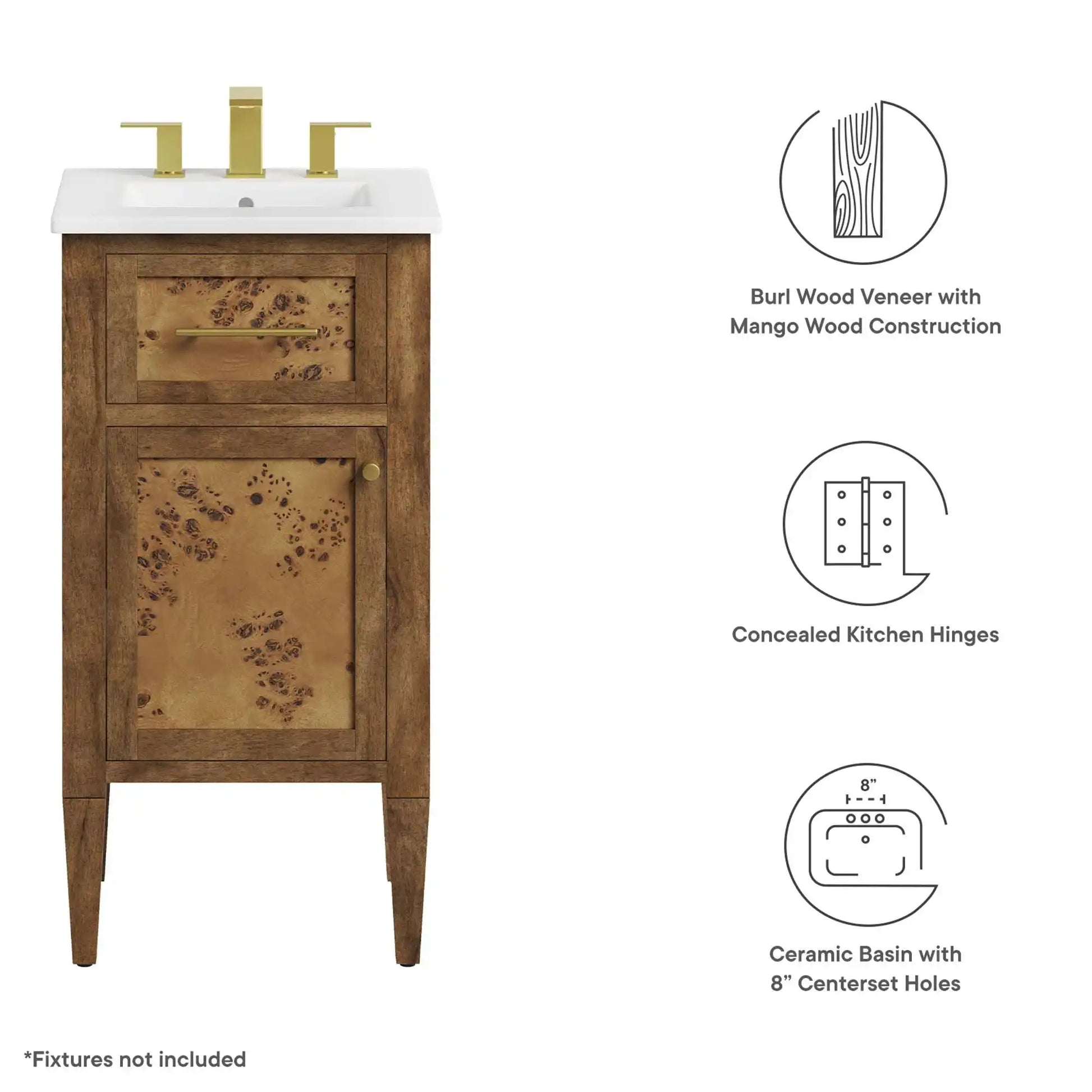 Elysian 18" Wood Bathroom Vanity by Modway - Best Buy Furniture