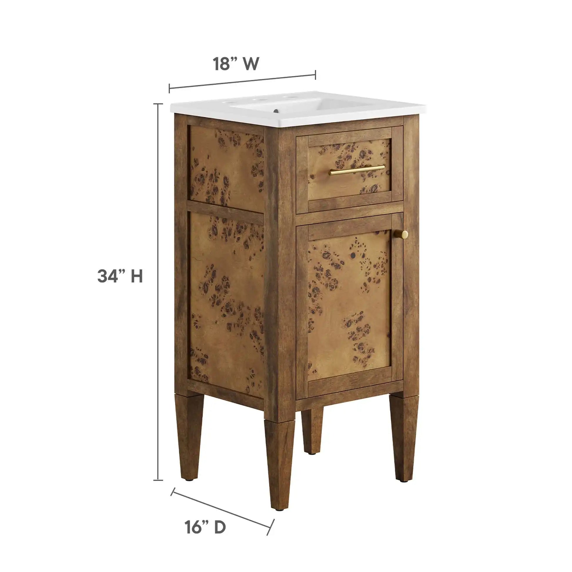 Elysian 18" Wood Bathroom Vanity by Modway - Best Buy Furniture