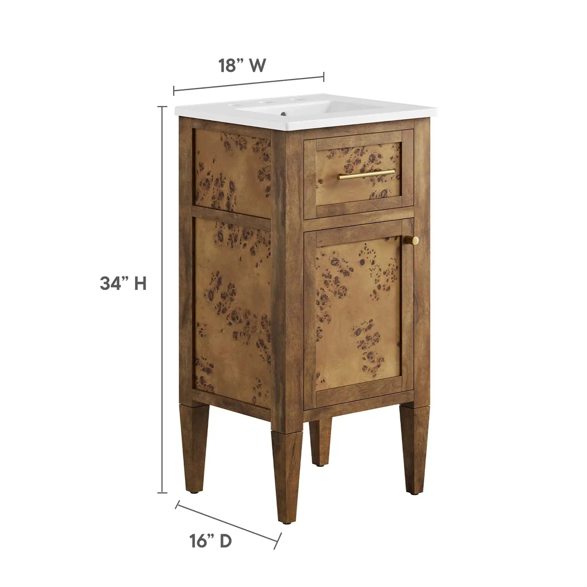 Elysian 18" Wood Bathroom Vanity by Modway - Best Buy Furniture